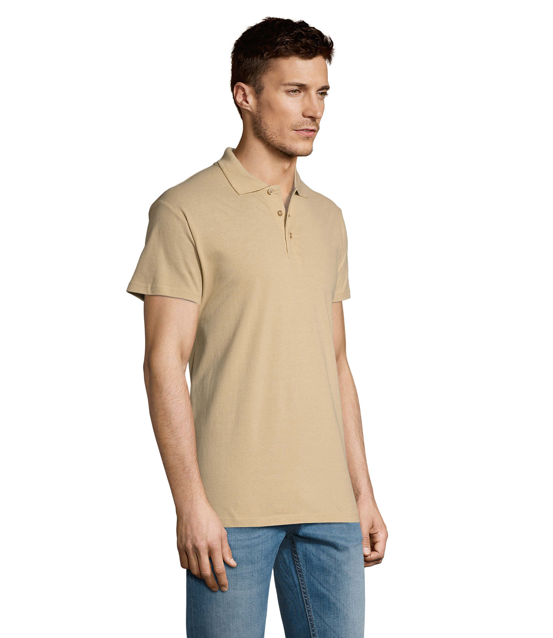 Polo homem de cor areia