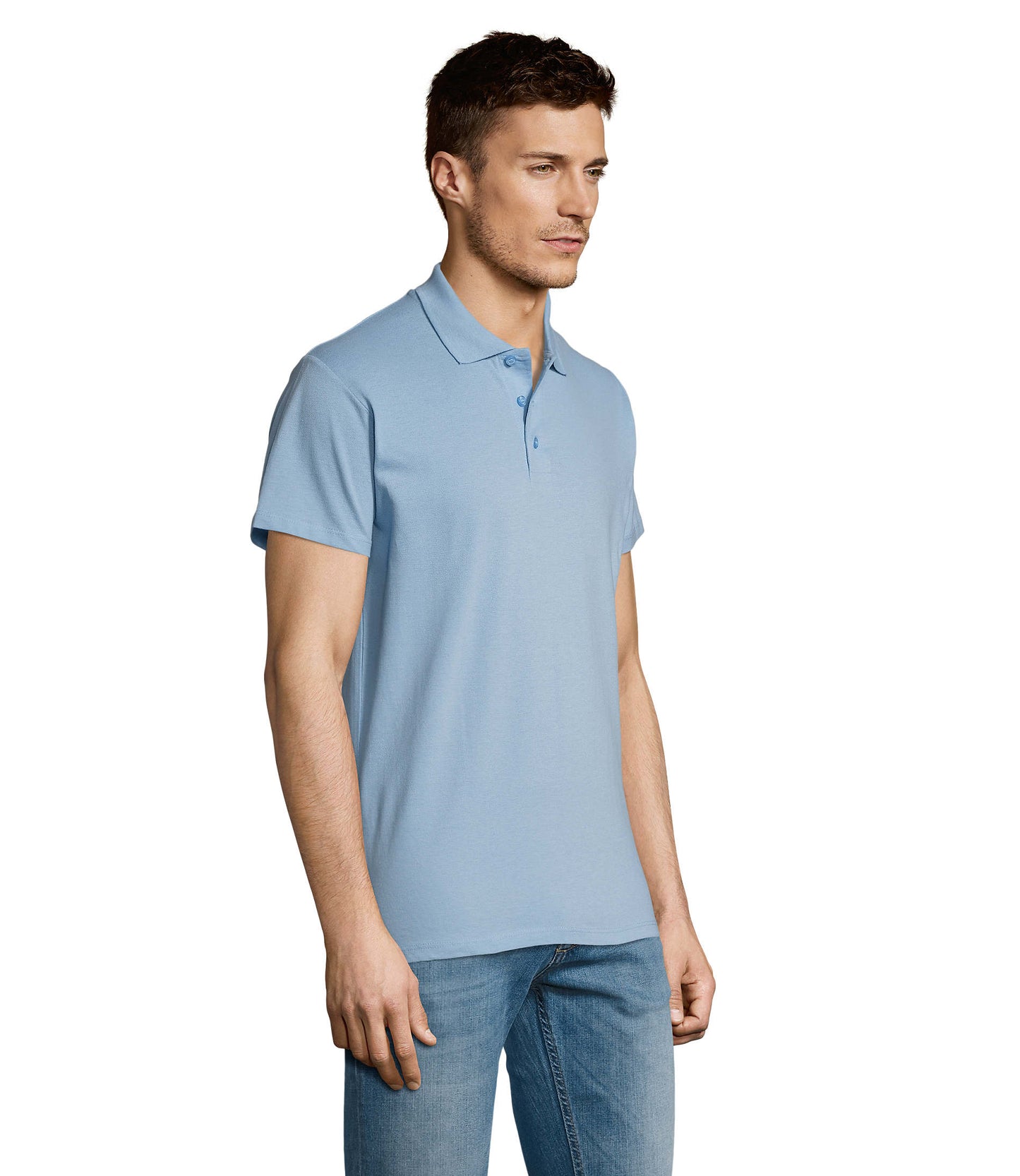 Polo homem de cor azul céu