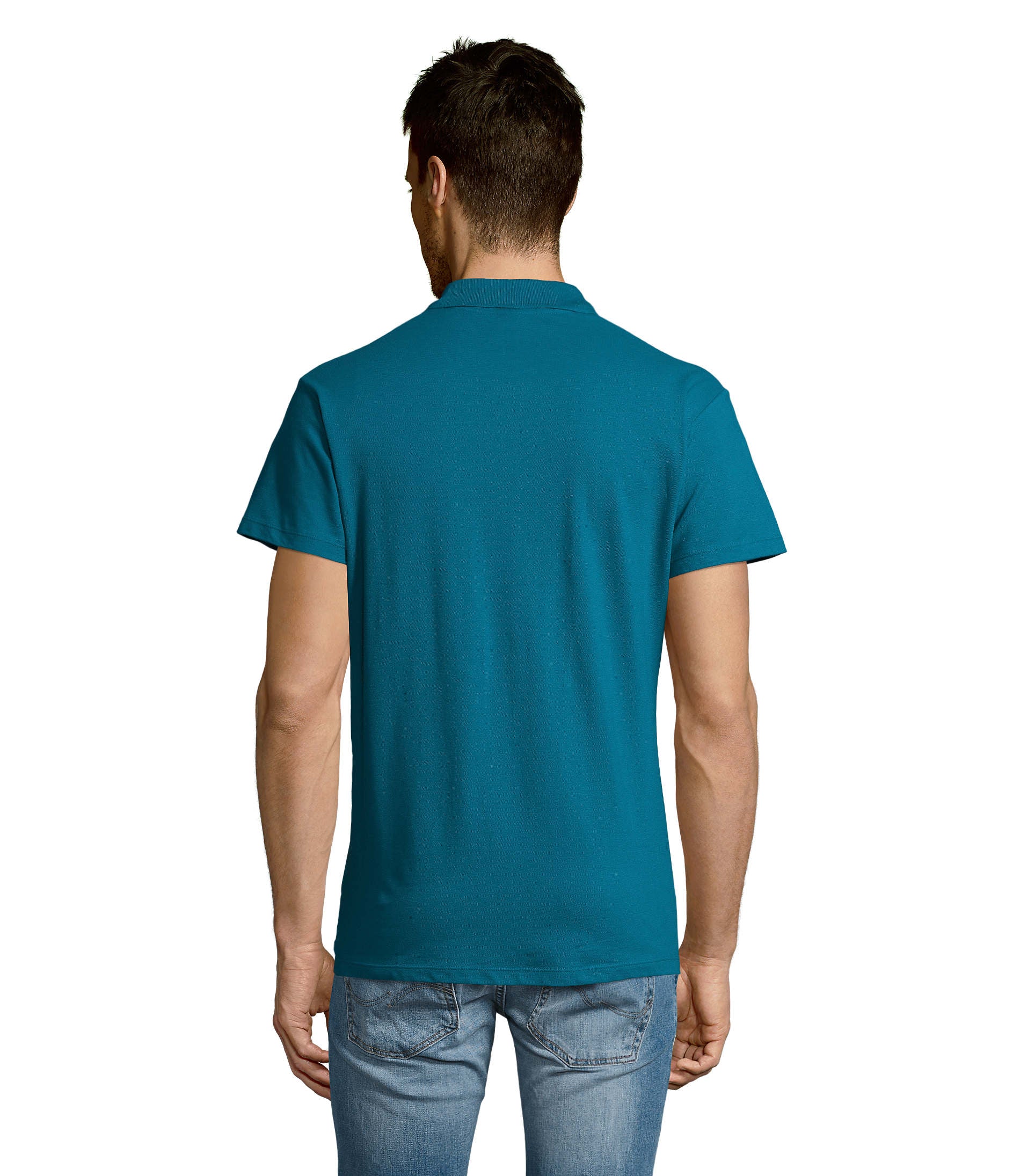 Polo homem de cor azul pato