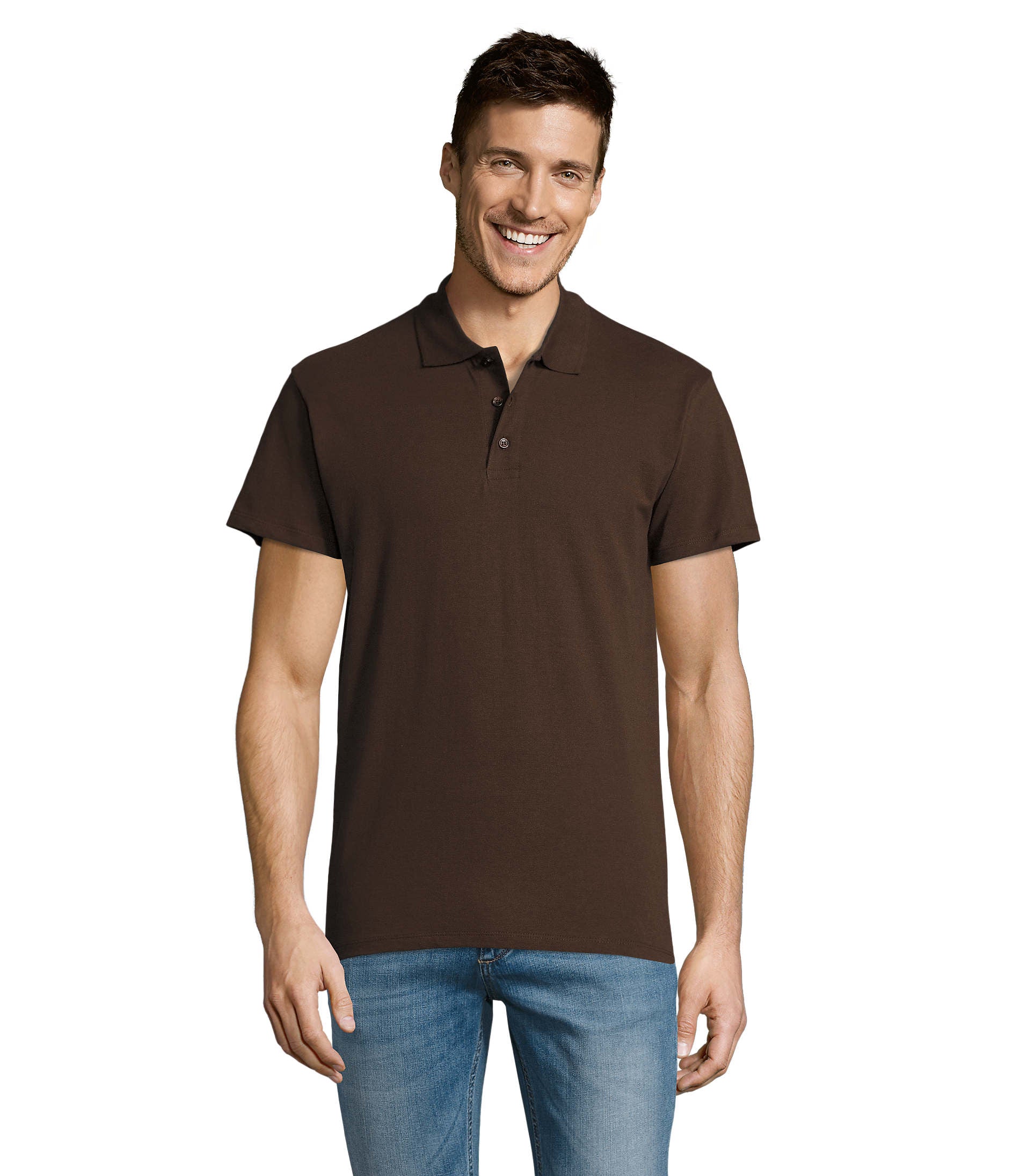 Polo homem de cor chocolate