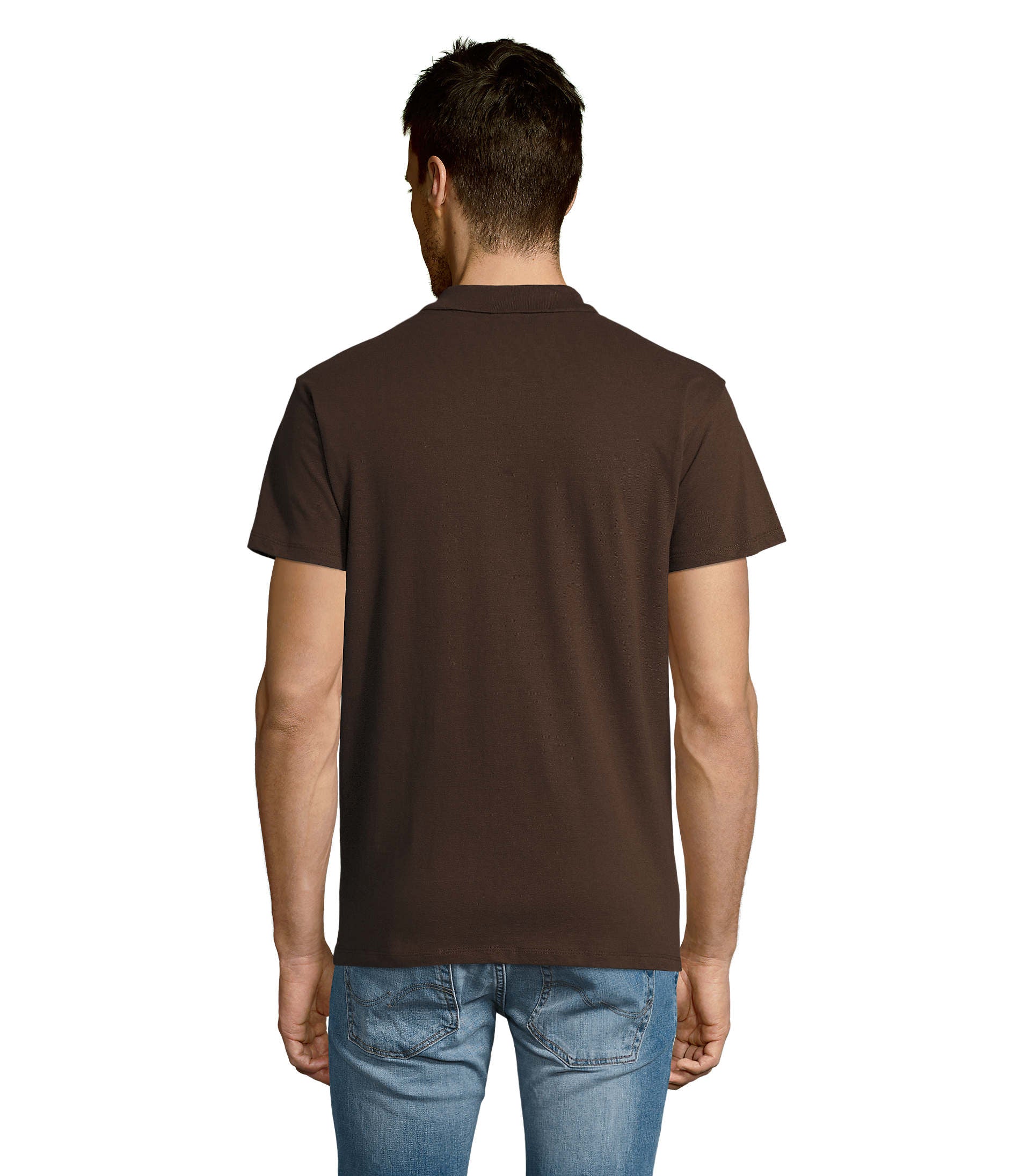 Polo homem de cor chocolate