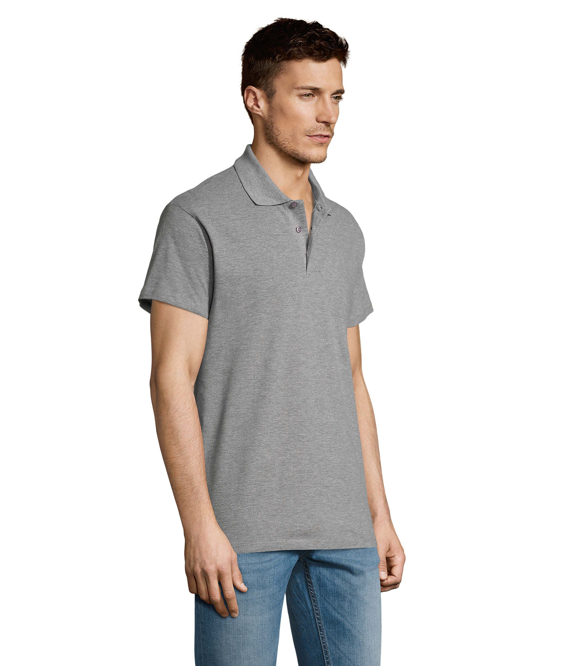 Polo homem de cor cinzento matizado