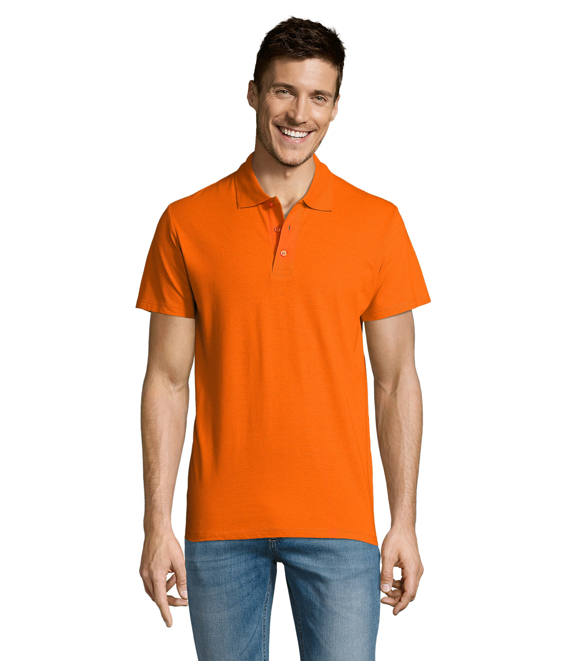 Polo homem de cor laranja