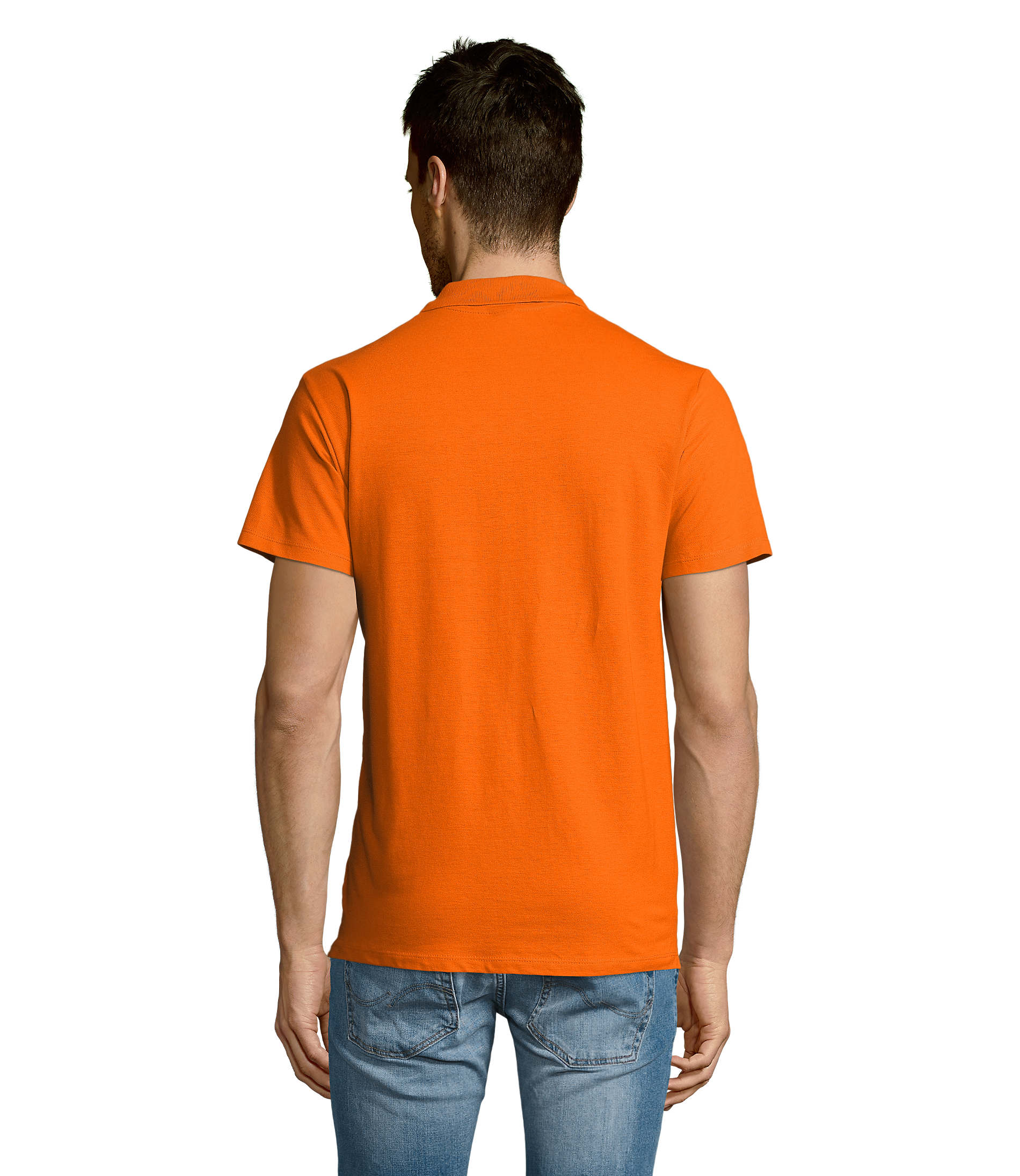 Polo homem de cor laranja