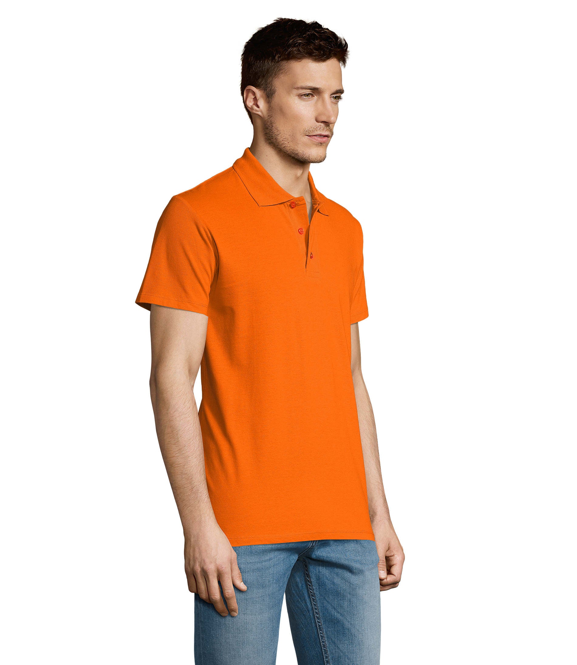 Polo homem de cor laranja