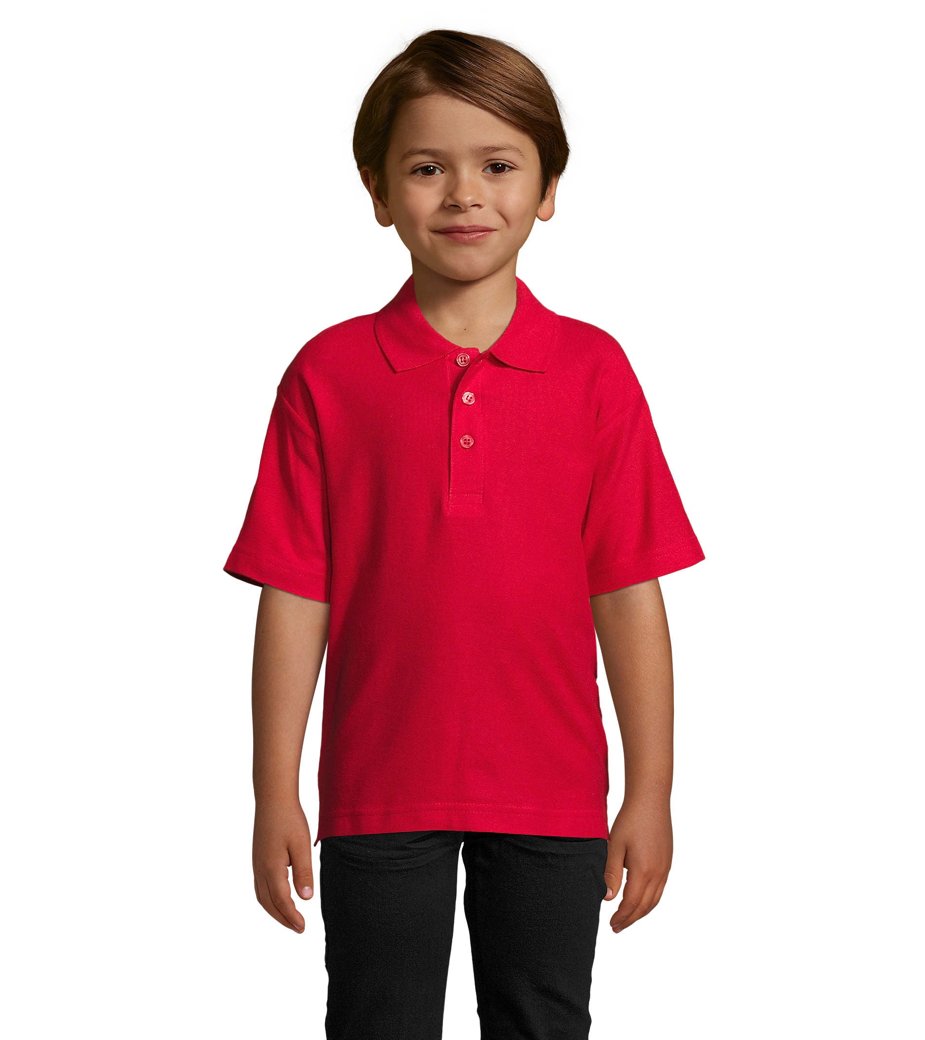 Polo criança de cor vermelho