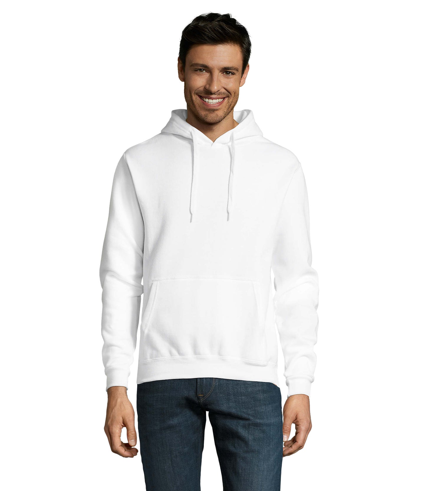 Sweat com capuz unissexo de cor branco