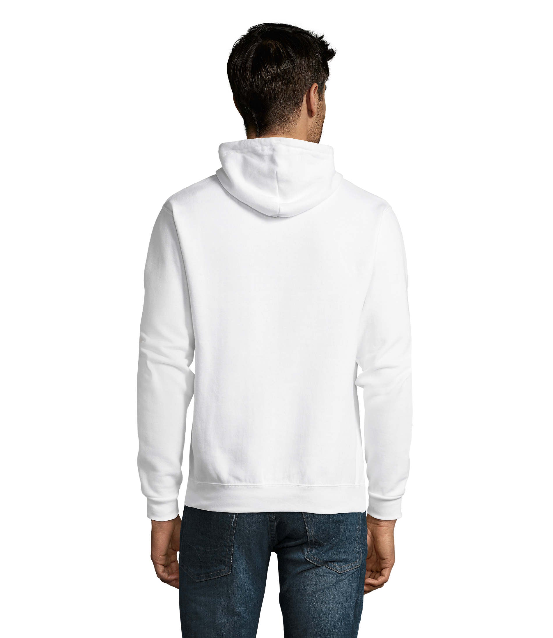 Sweat com capuz unissexo de cor branco