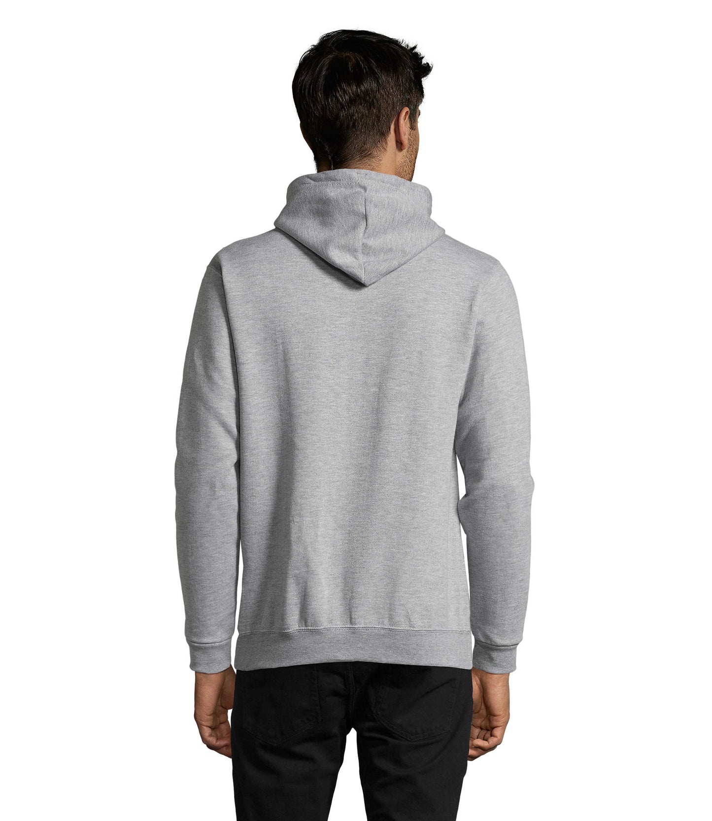 Sweat com capuz unissexo de cor cinzento matizado