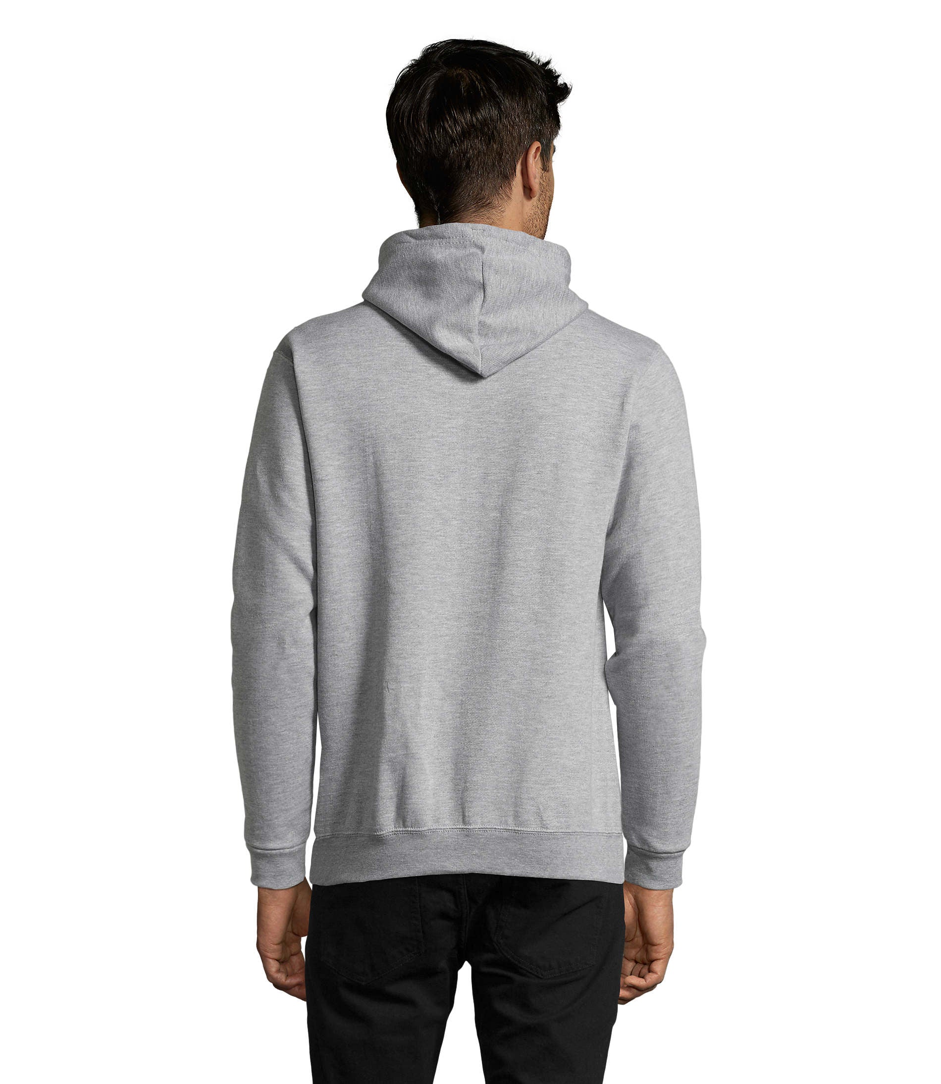 Sweat com capuz unissexo de cor cinzento matizado
