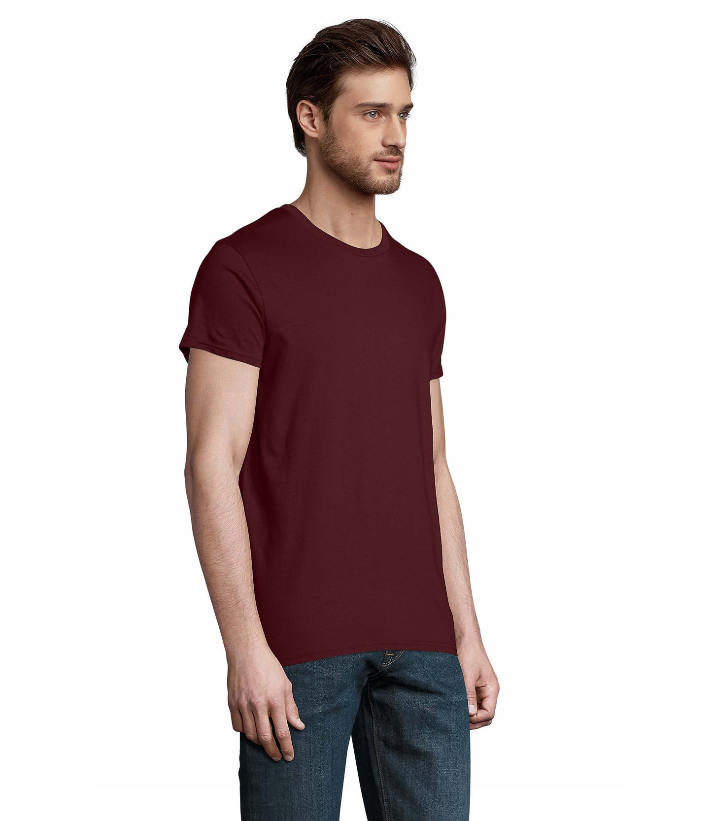 T-shirt homem jersey de cor bordô