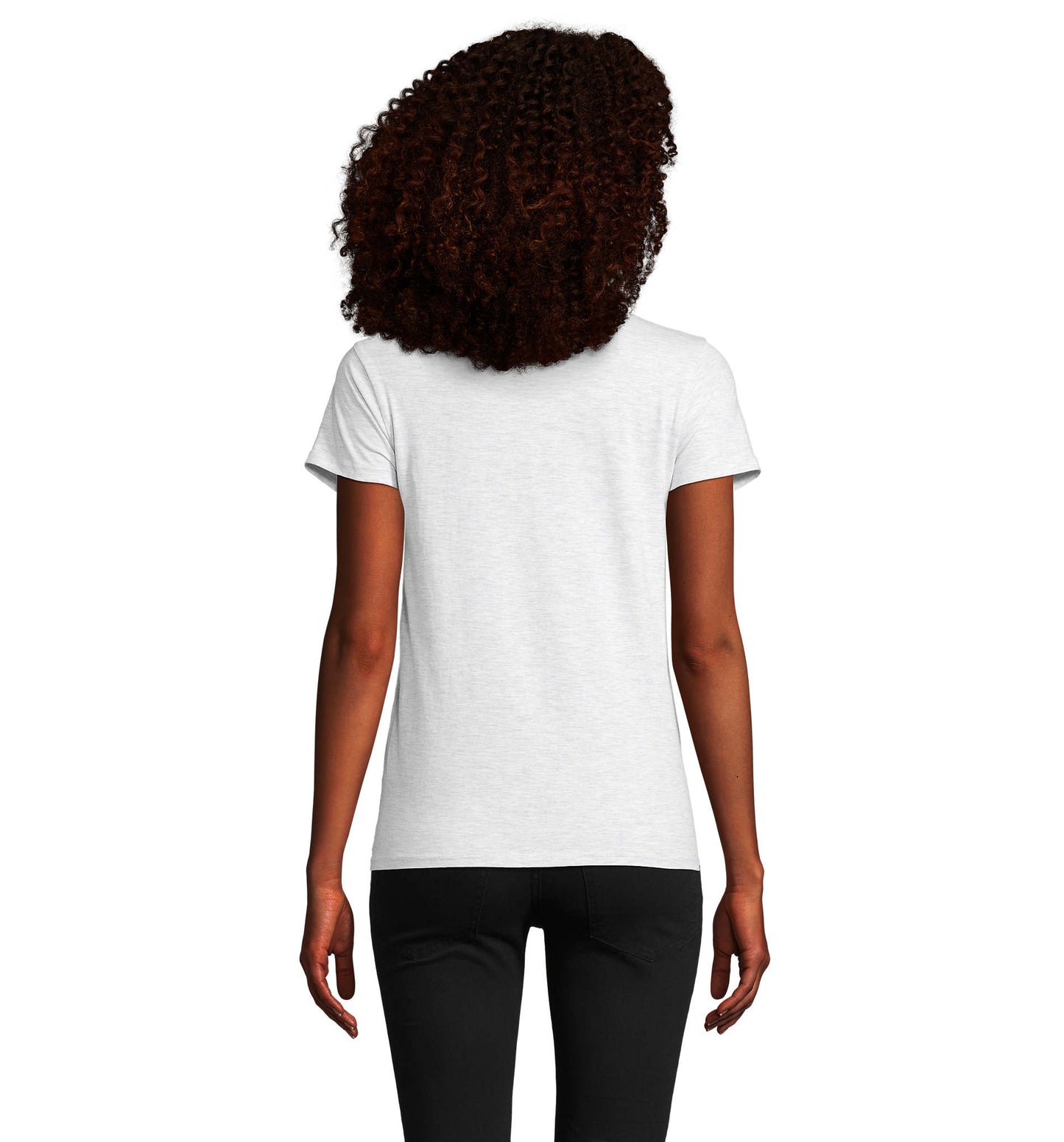 T-shirt mulher jersey de cor branco matizado