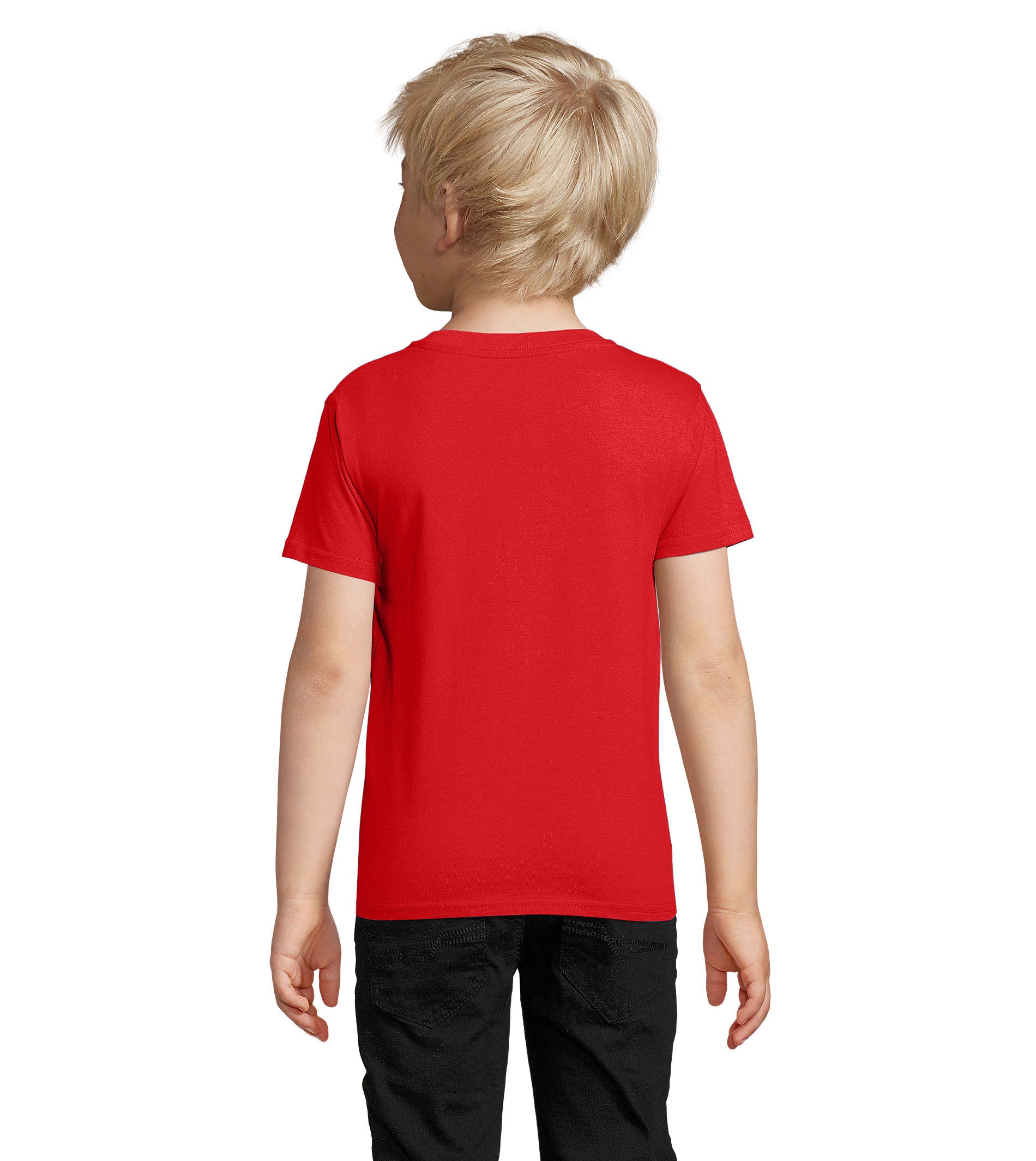T-shirt criança jersey de cor vermelho