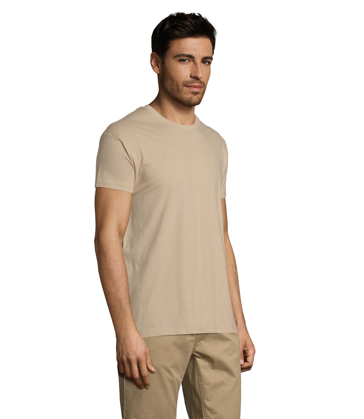 T-shirt unissexo de cor areia