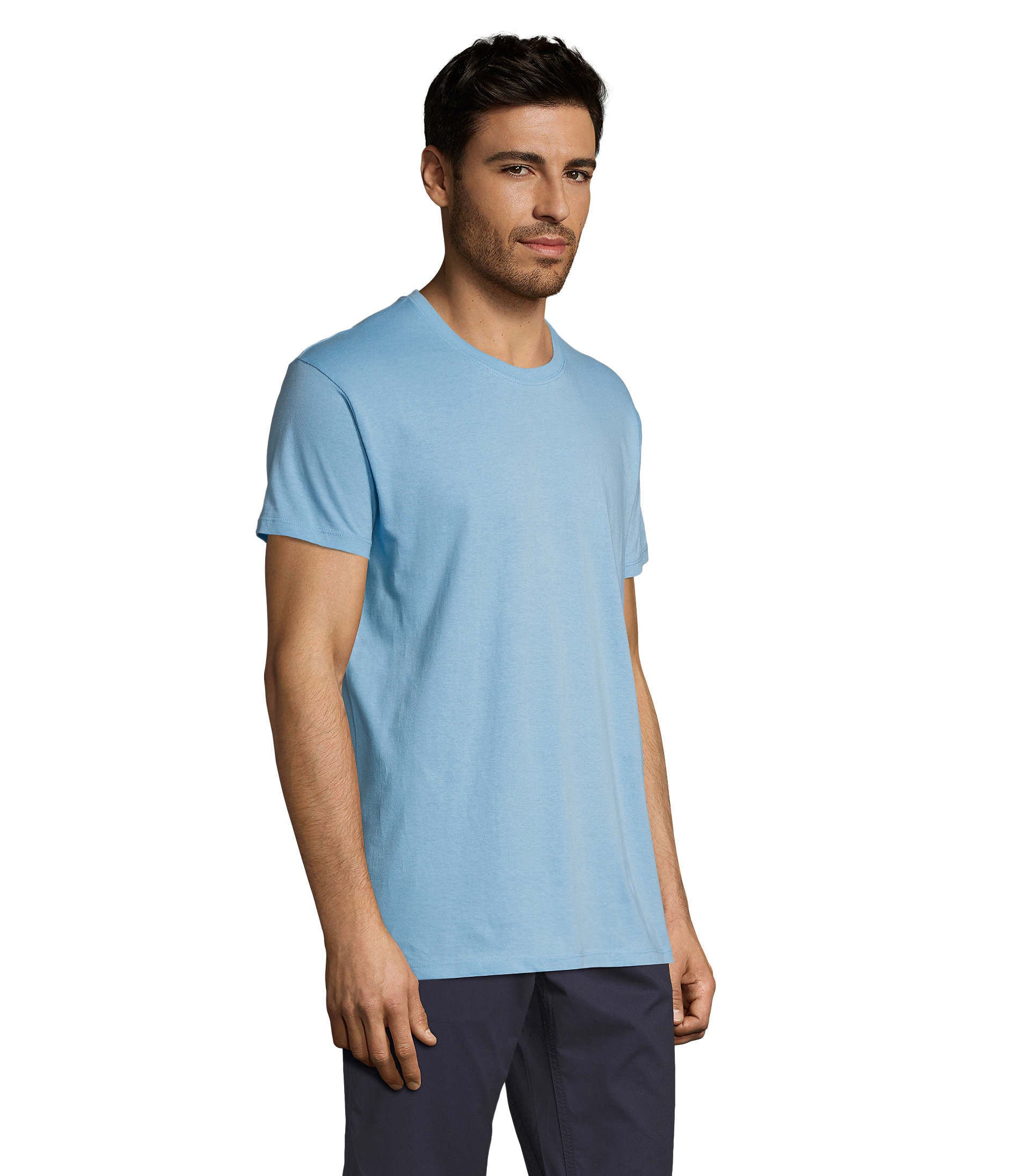 T-shirt unissexo de cor azul céu