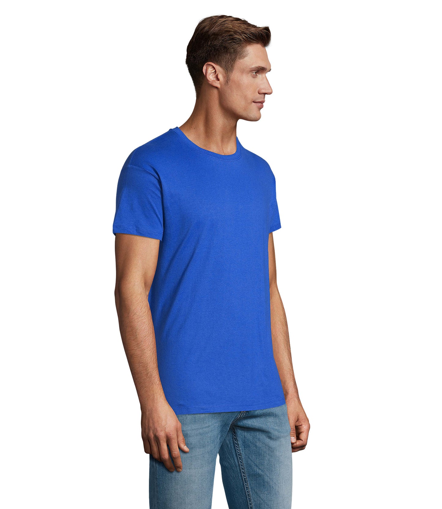 T-shirt unissexo de cor azul real/royal