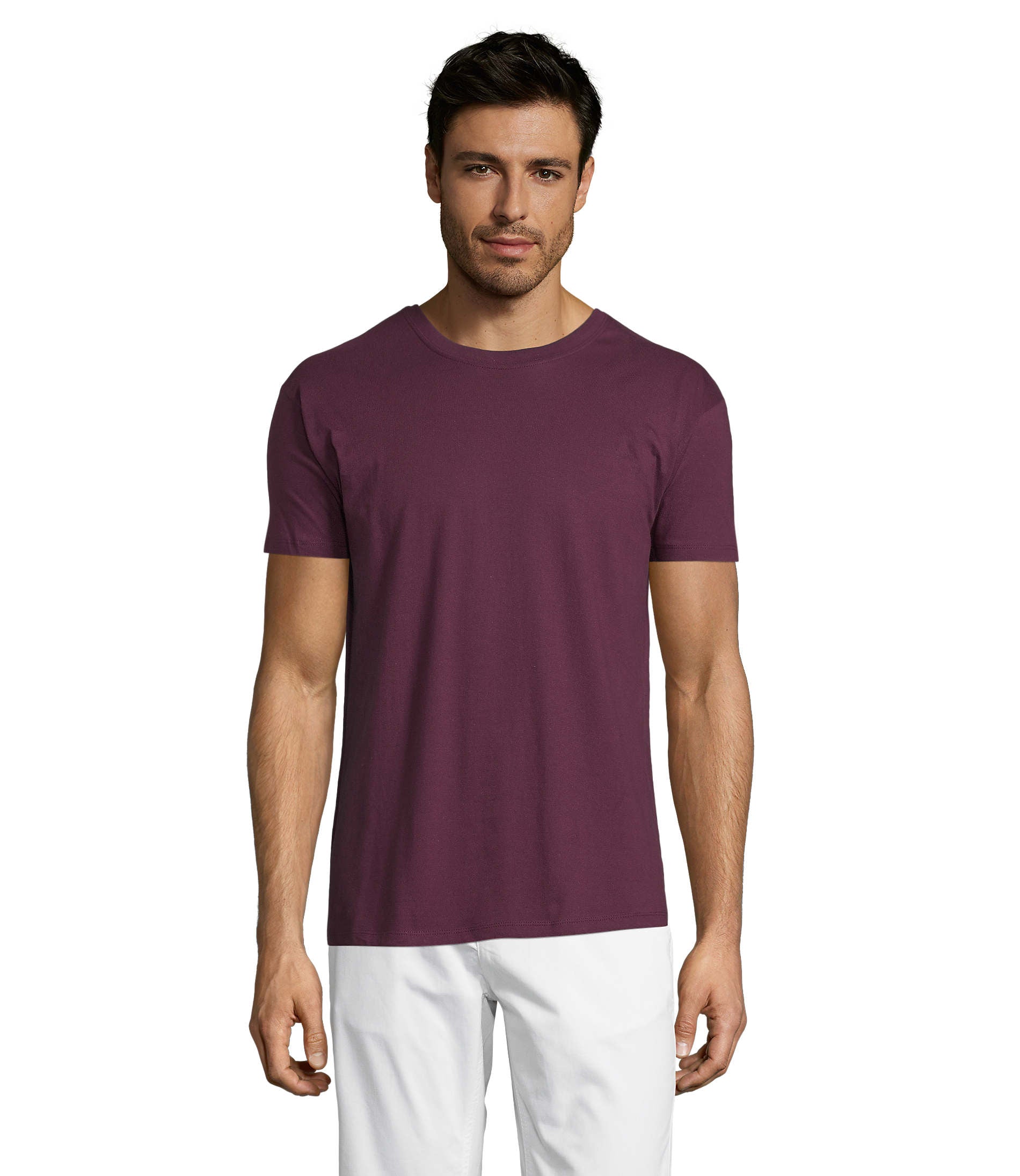 T-shirt unissexo de cor bordô