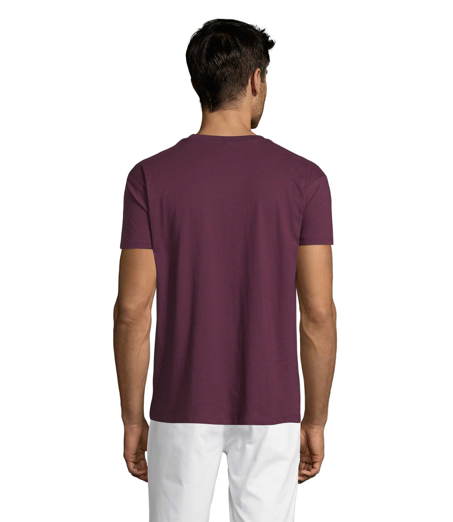 T-shirt unissexo de cor bordô