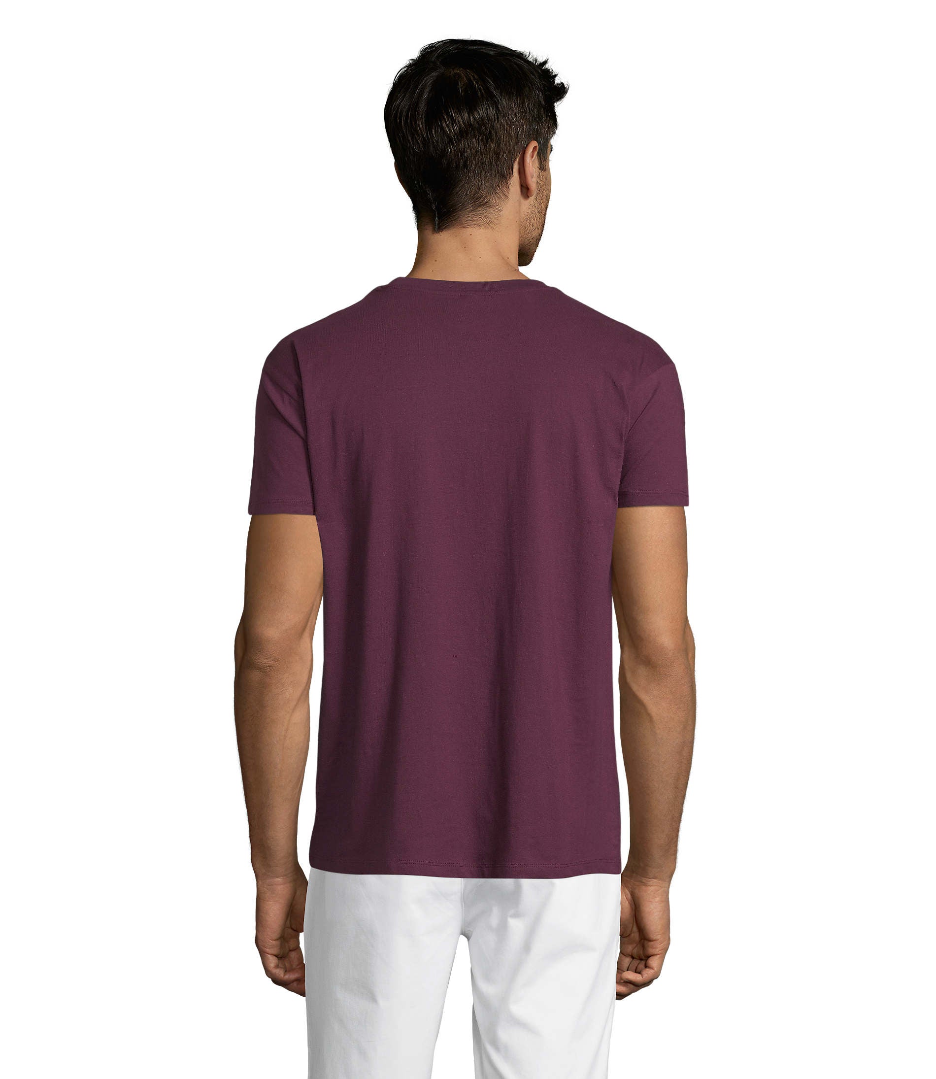 T-shirt unissexo de cor bordô