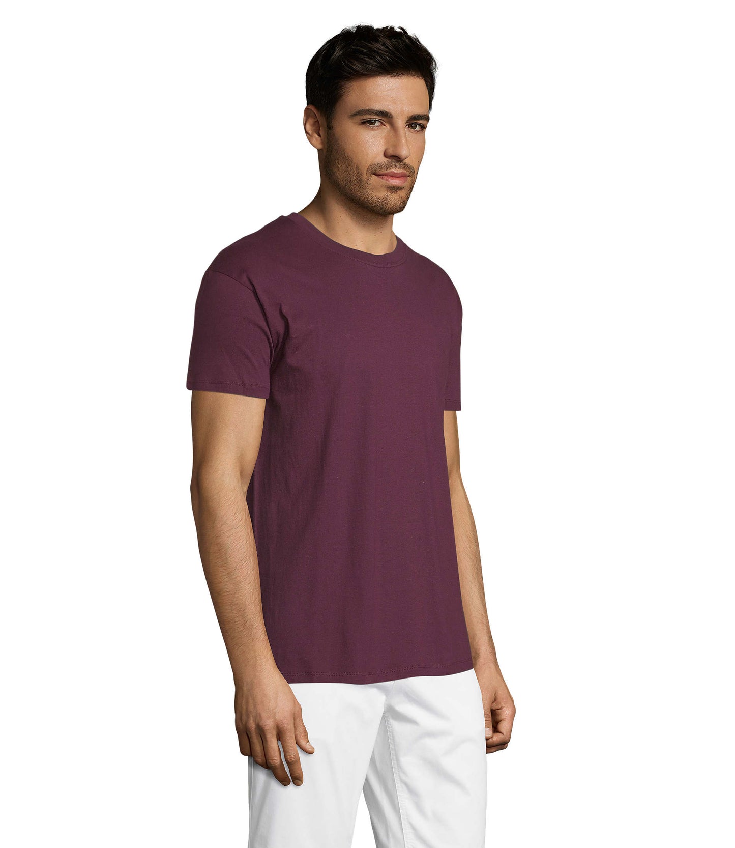 T-shirt unissexo de cor bordô