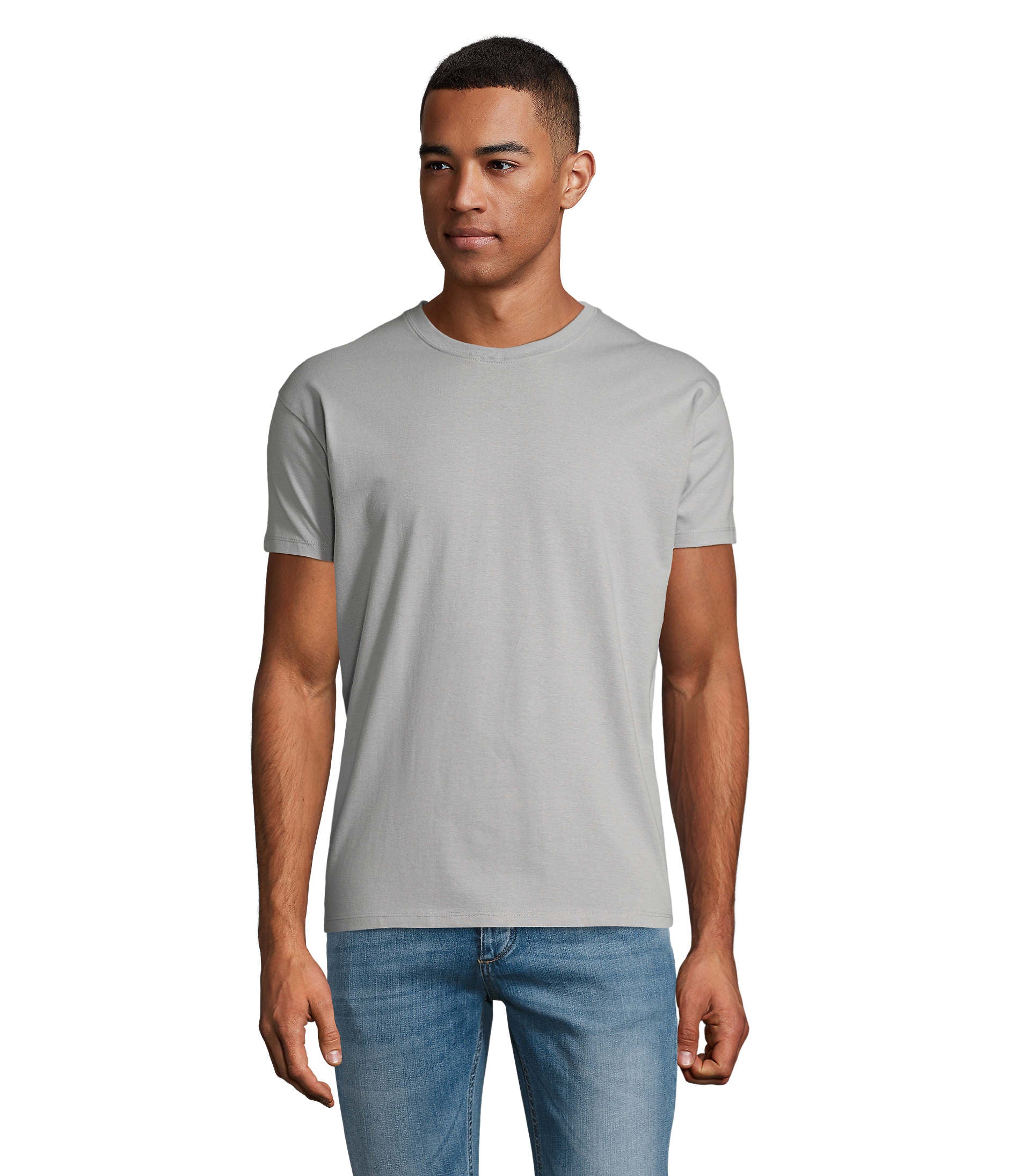 T-shirt unissexo de cor cinza puro
