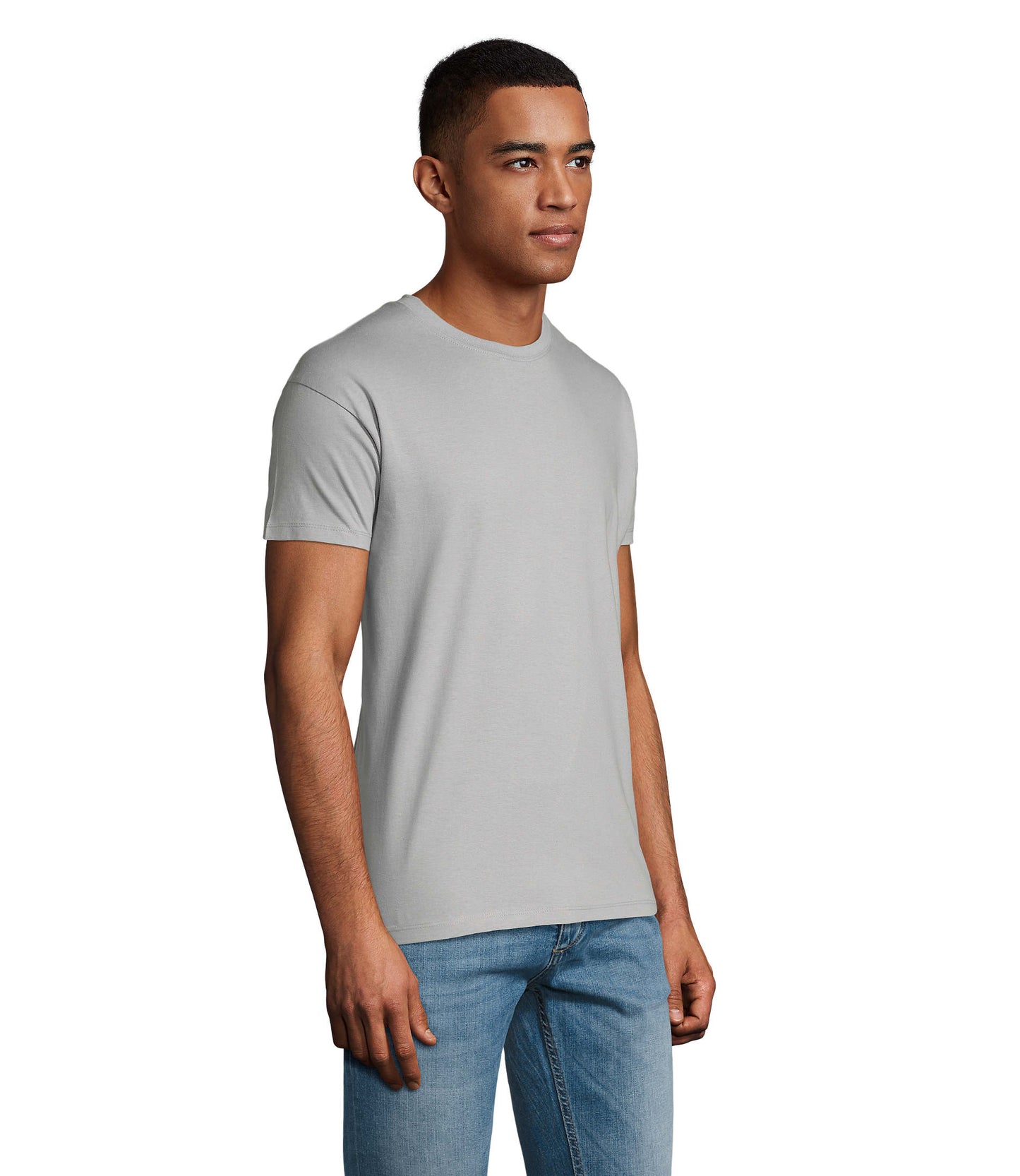 T-shirt unissexo de cor cinza puro