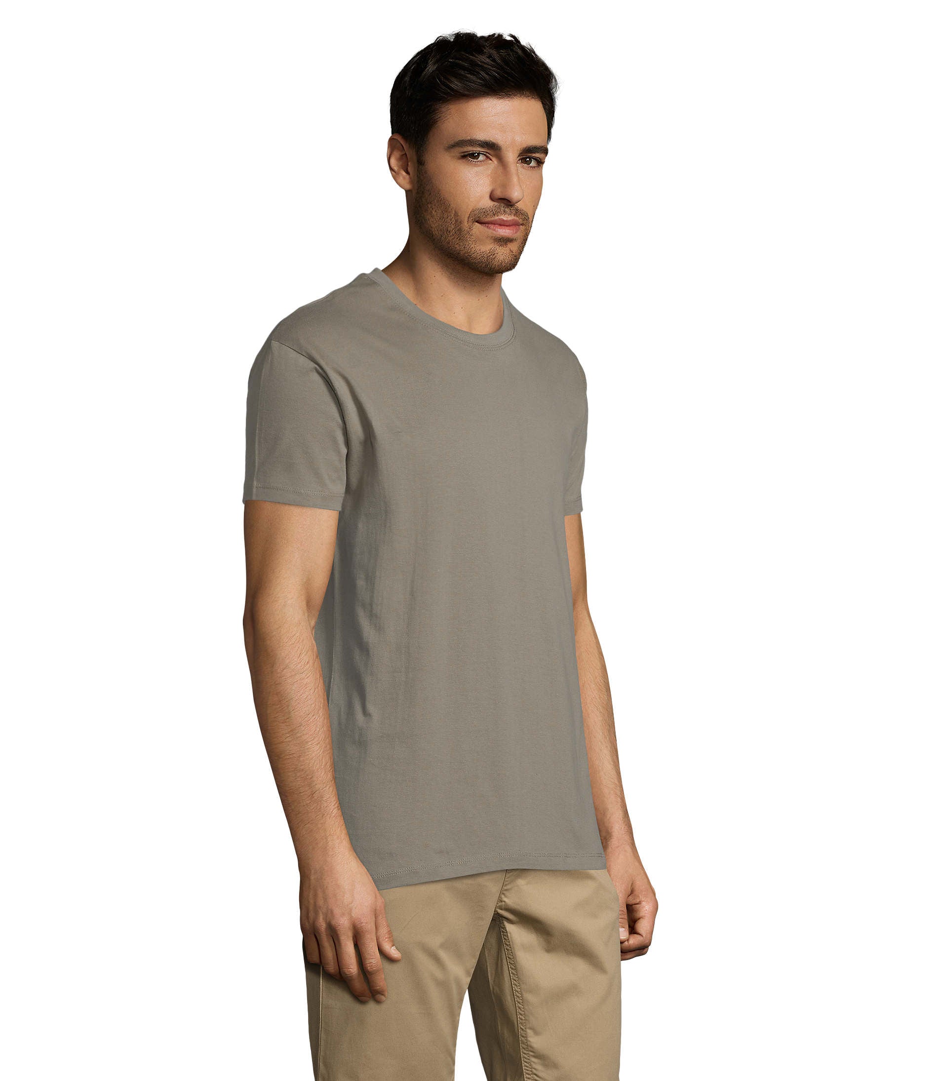 T-shirt unissexo de cor khaki