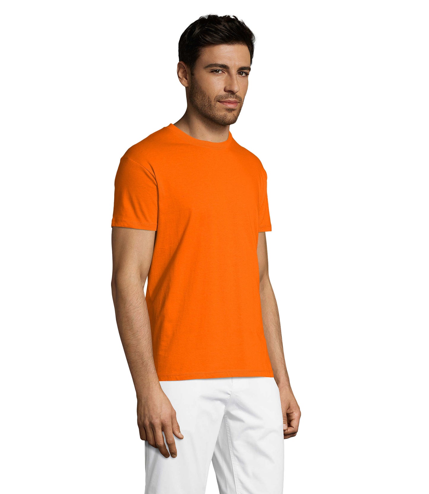 T-shirt unissexo de cor laranja