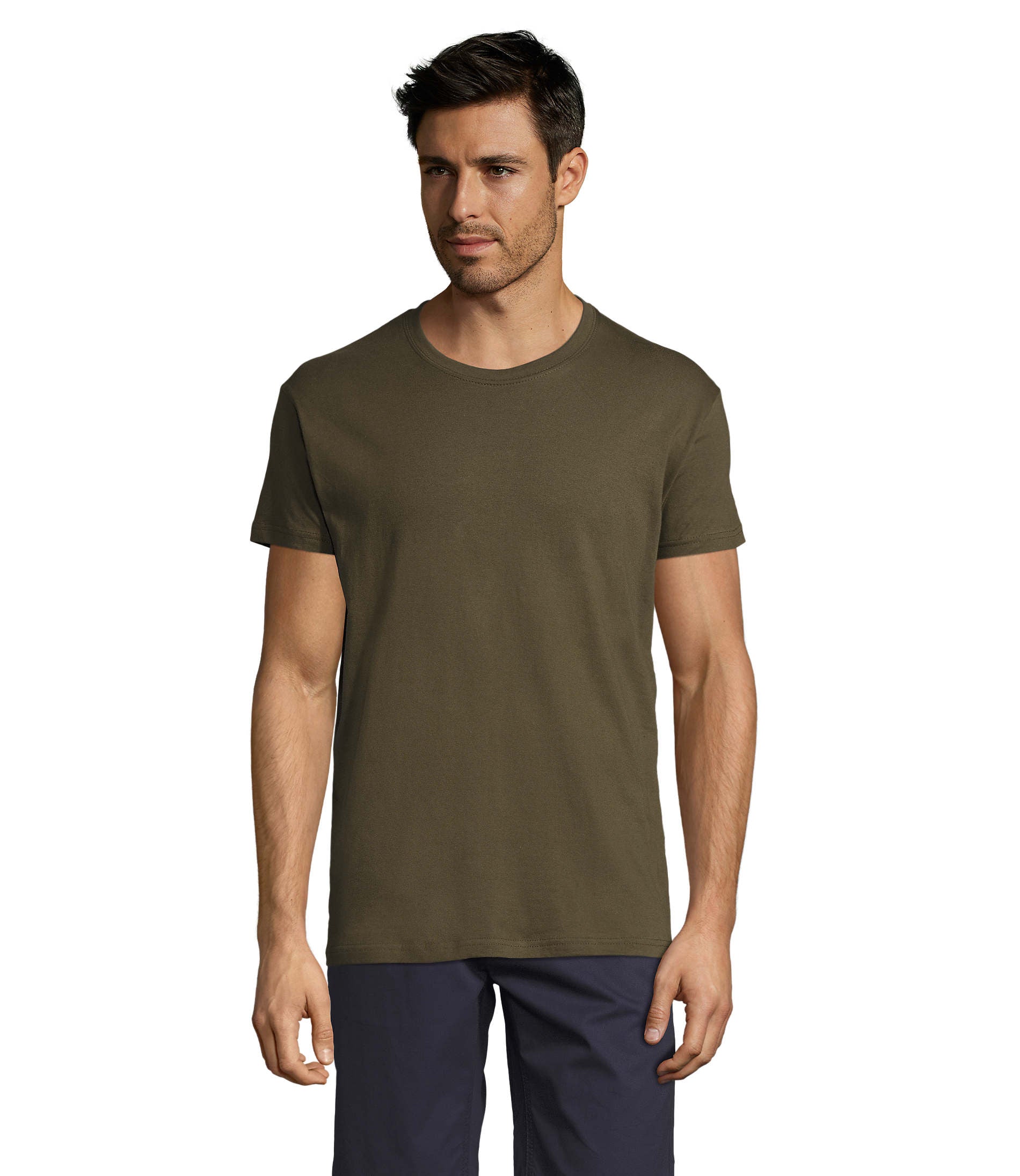 T-shirt unissexo de cor tropa