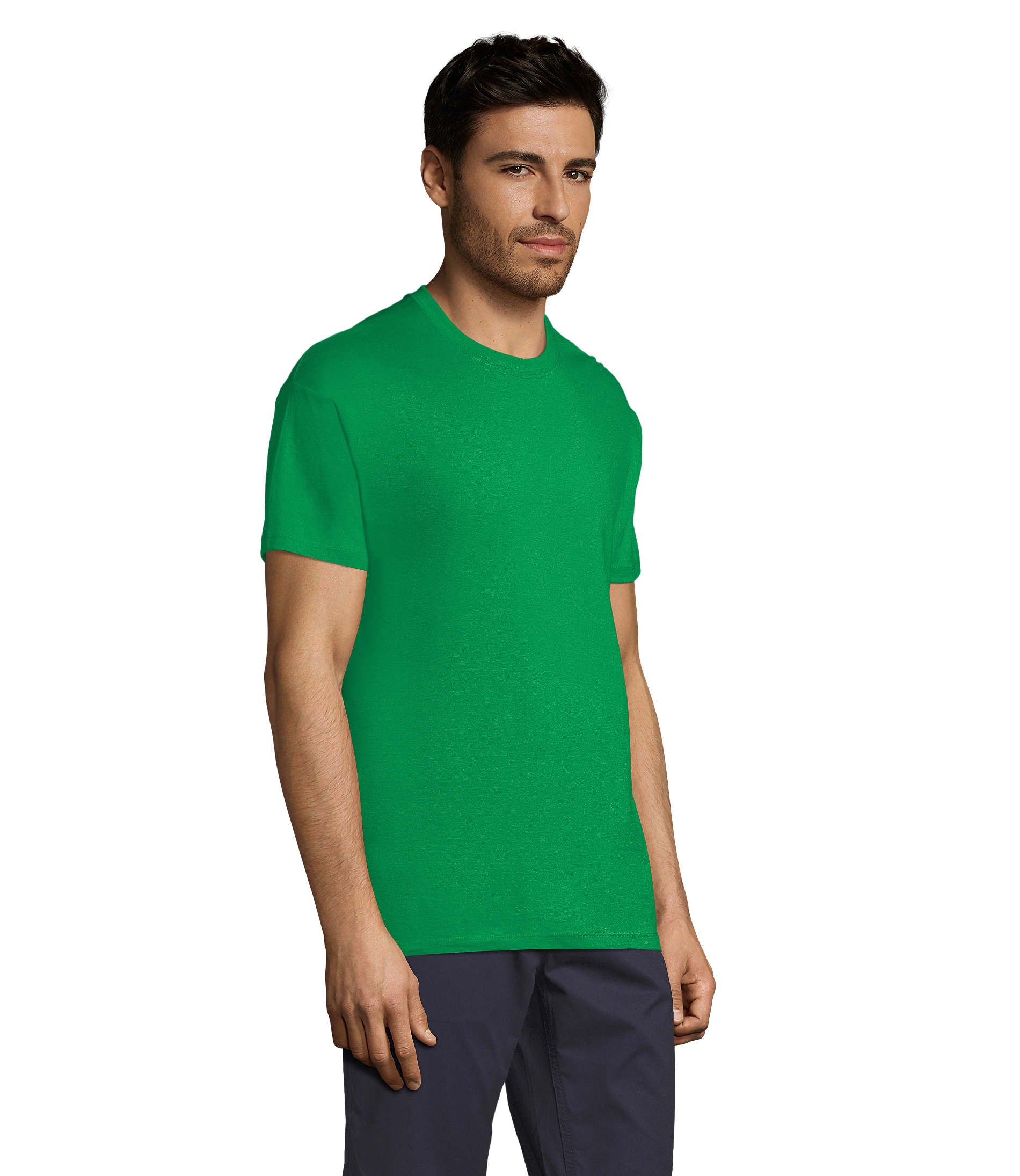 T-shirt unissexo de cor verde dos prados