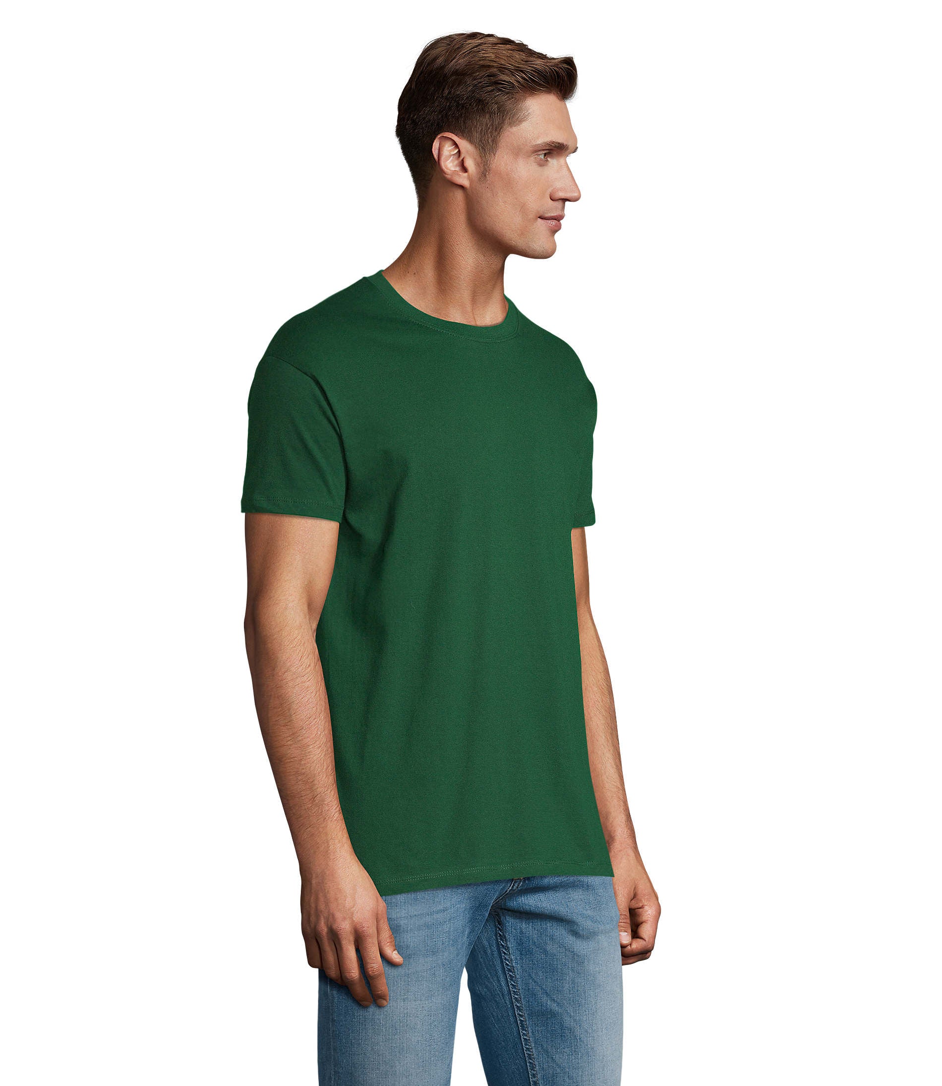 T-shirt unissexo de cor verde garrafa