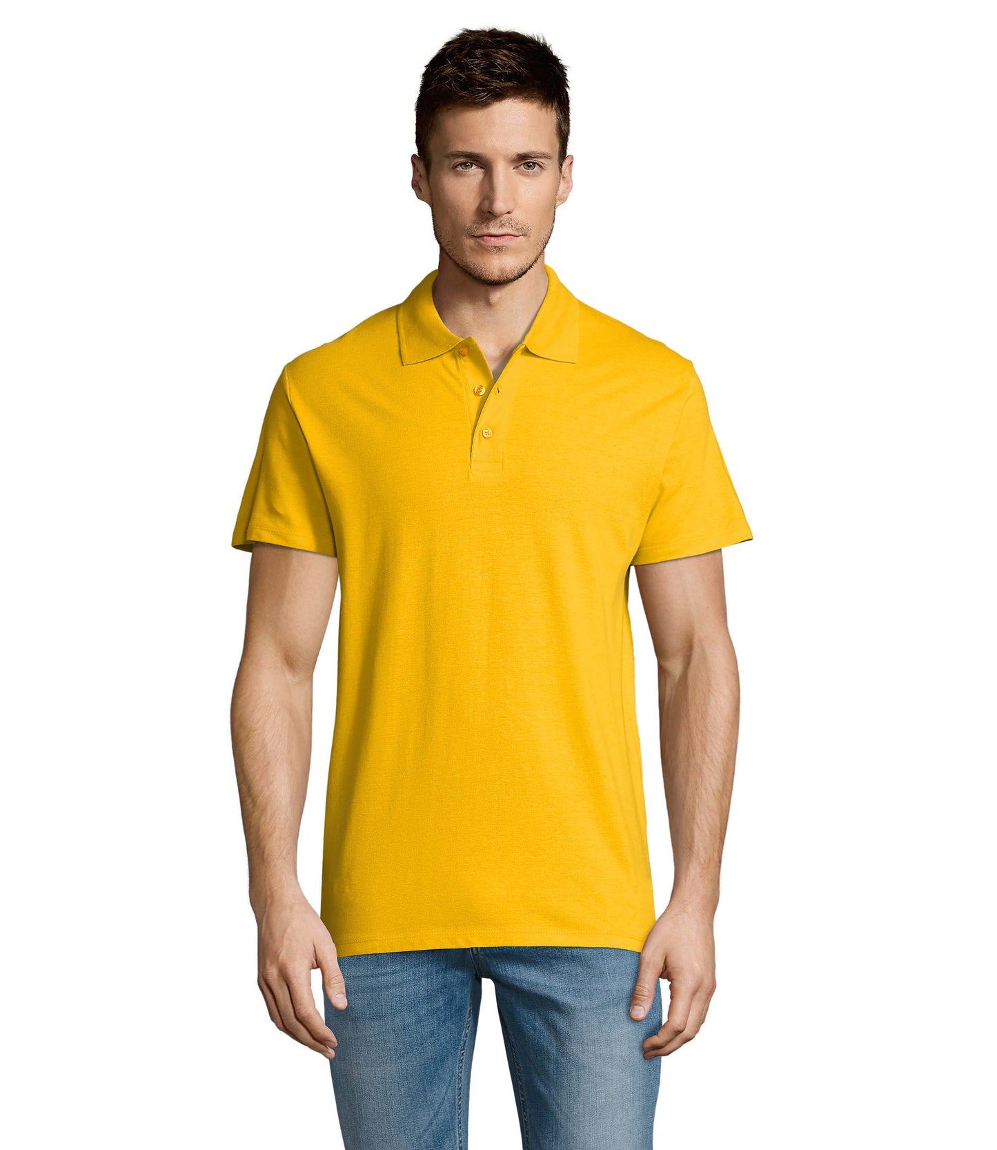 Polo homem de cor amarelo