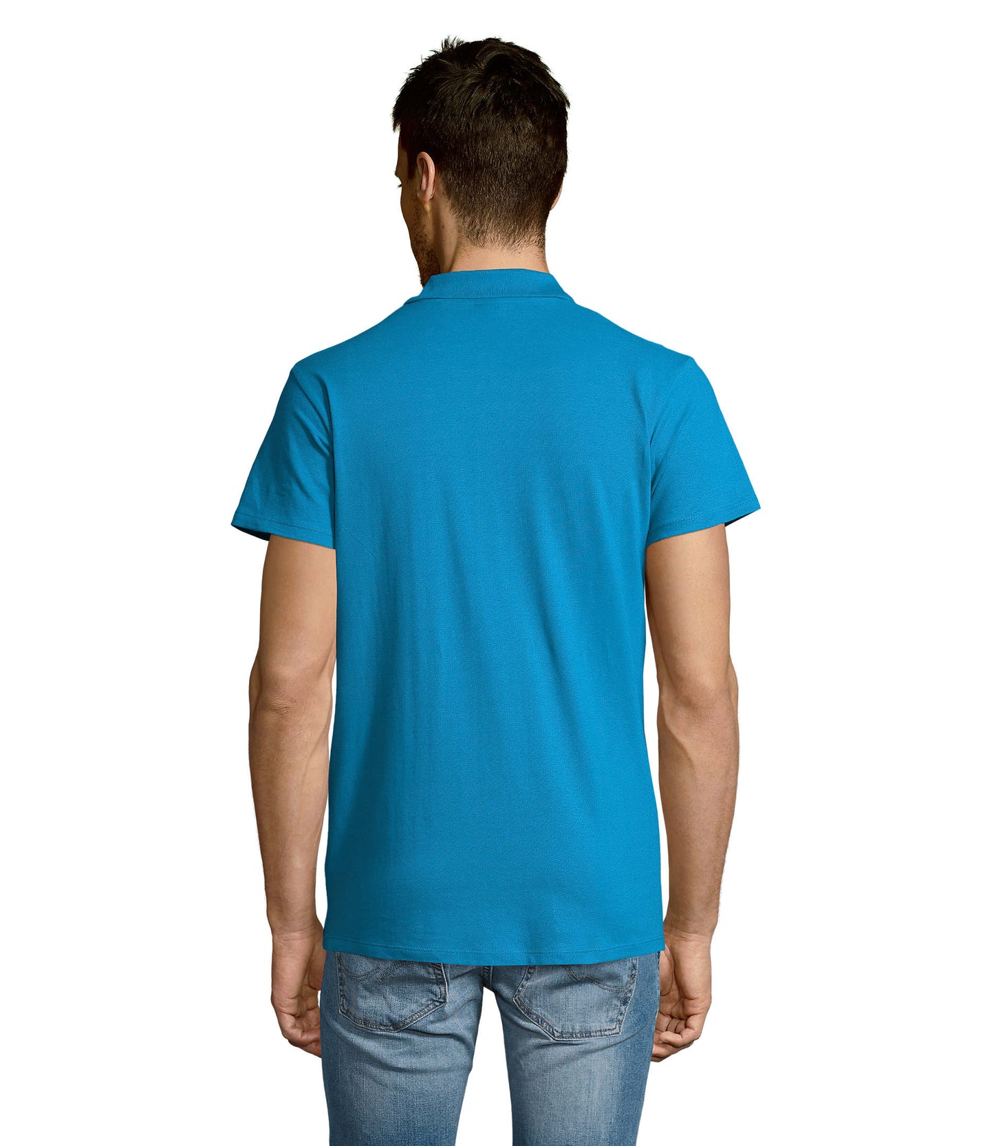 Polo homem de cor azul aqua/água