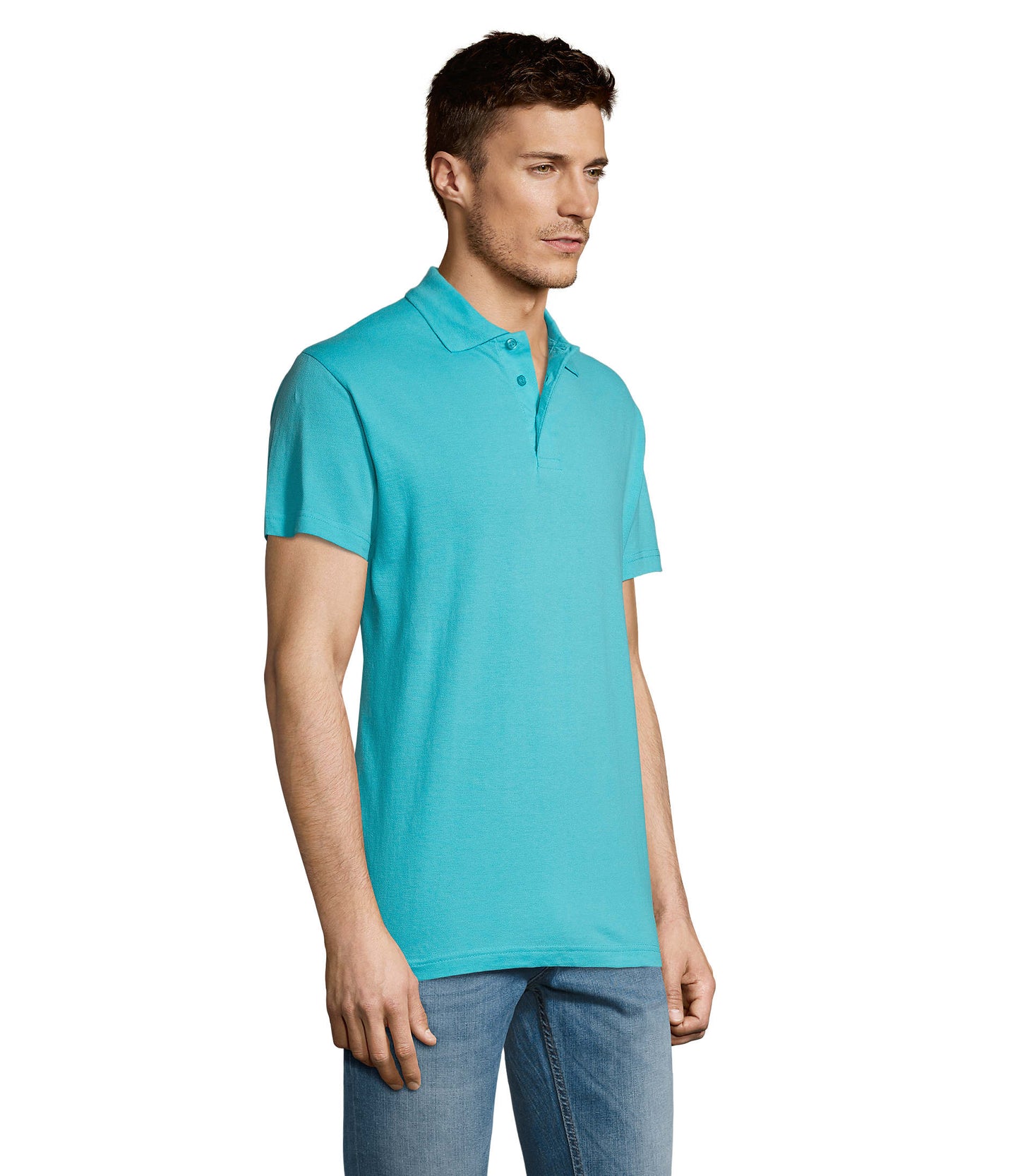 Polo homem de cor azul atol