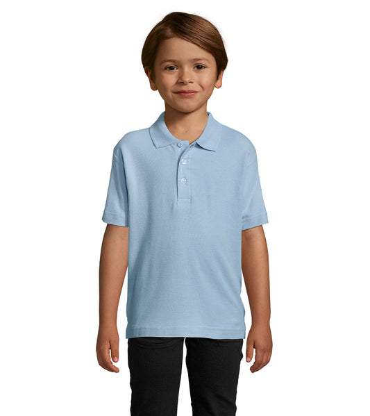 Polo criança de cor azul céu