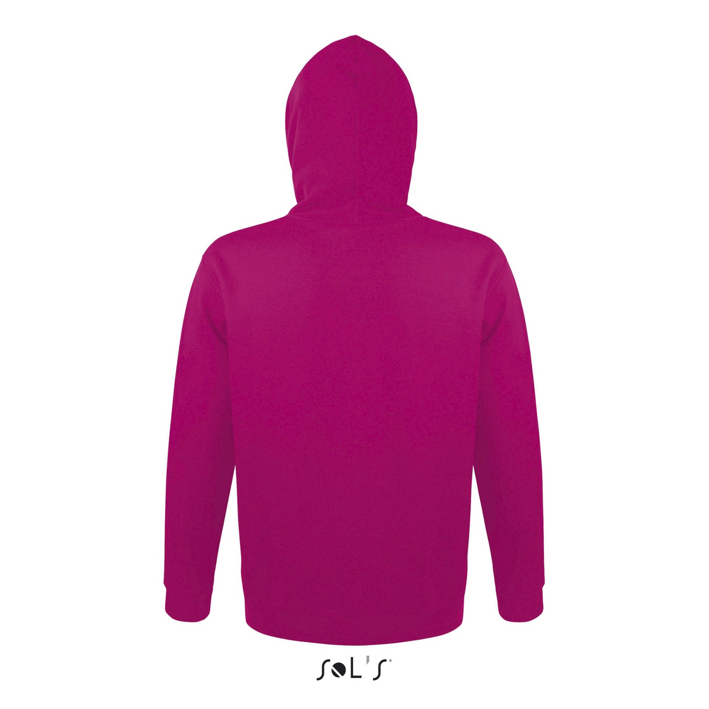 Sweat com capuz unissexo de cor cor-de-rosa-fushia