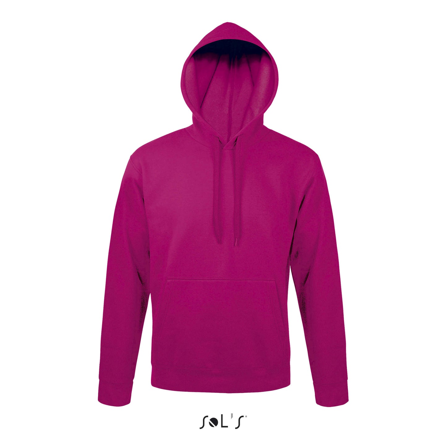 Sweat com capuz unissexo de cor cor-de-rosa-fushia