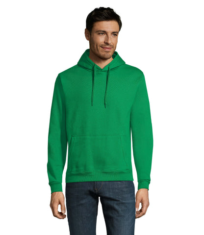 Sweat com capuz unissexo de cor verde dos prados