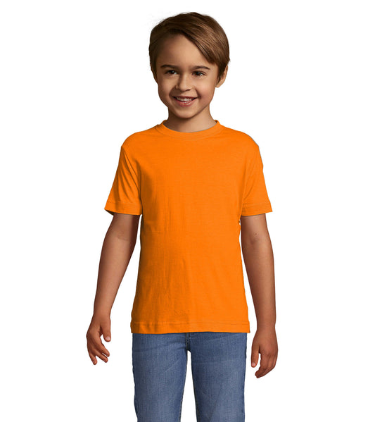 T-shirt criança de cor laranja