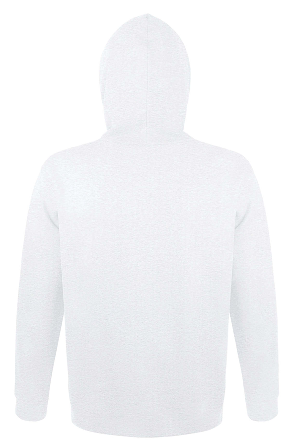 Sweat com capuz unissexo de cor branco matizado