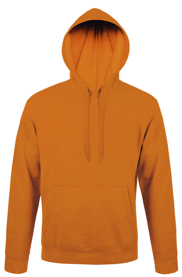 Sweat com capuz unissexo de cor laranja