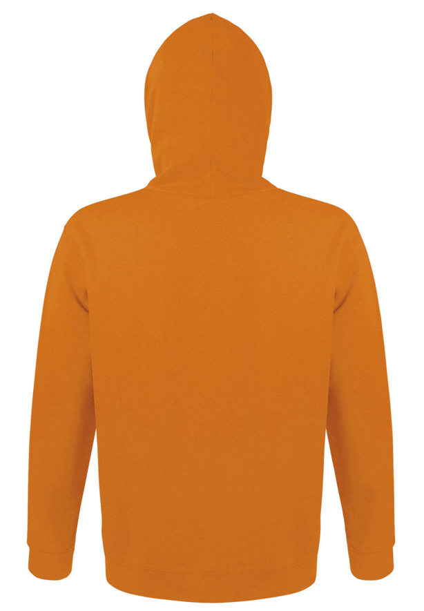 Sweat com capuz unissexo de cor laranja