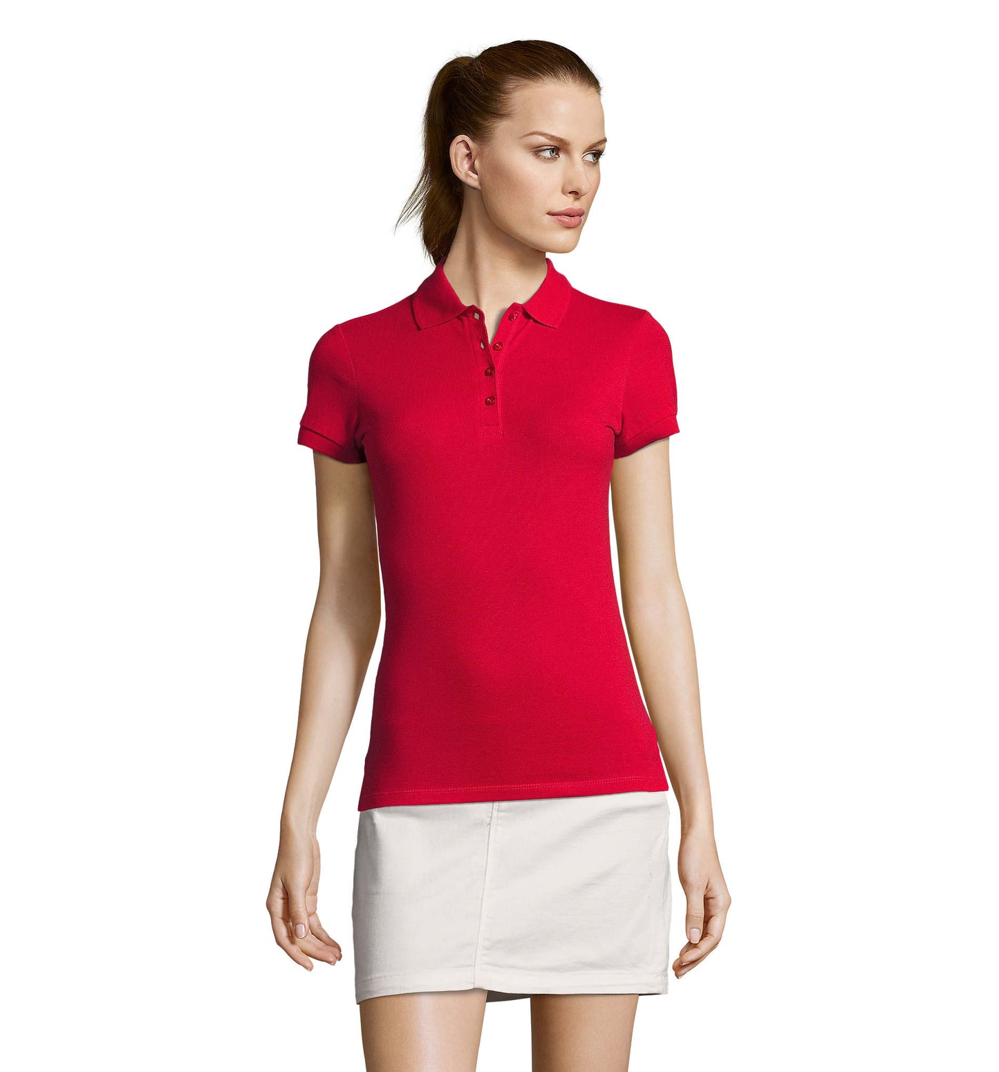 Polo de senhora de cor vermelho