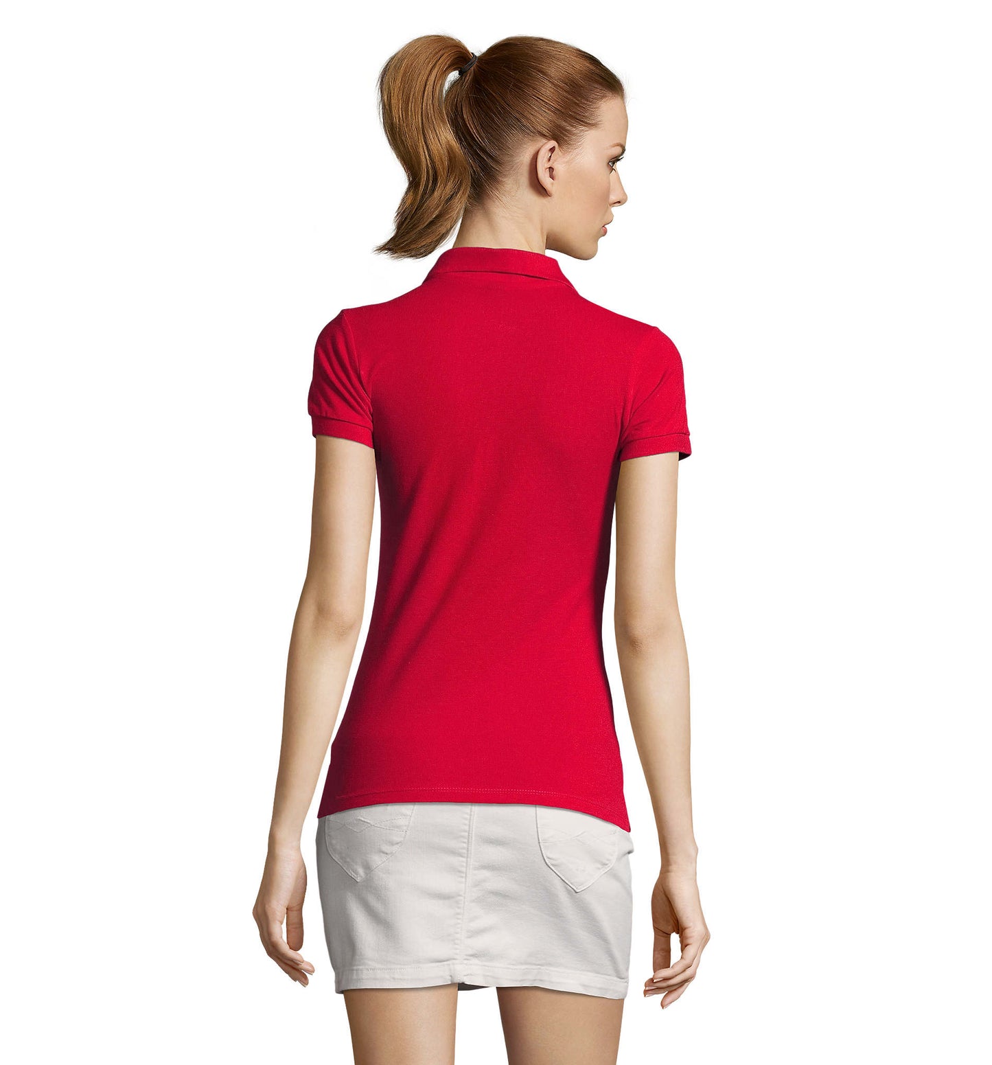 Polo de senhora de cor vermelho