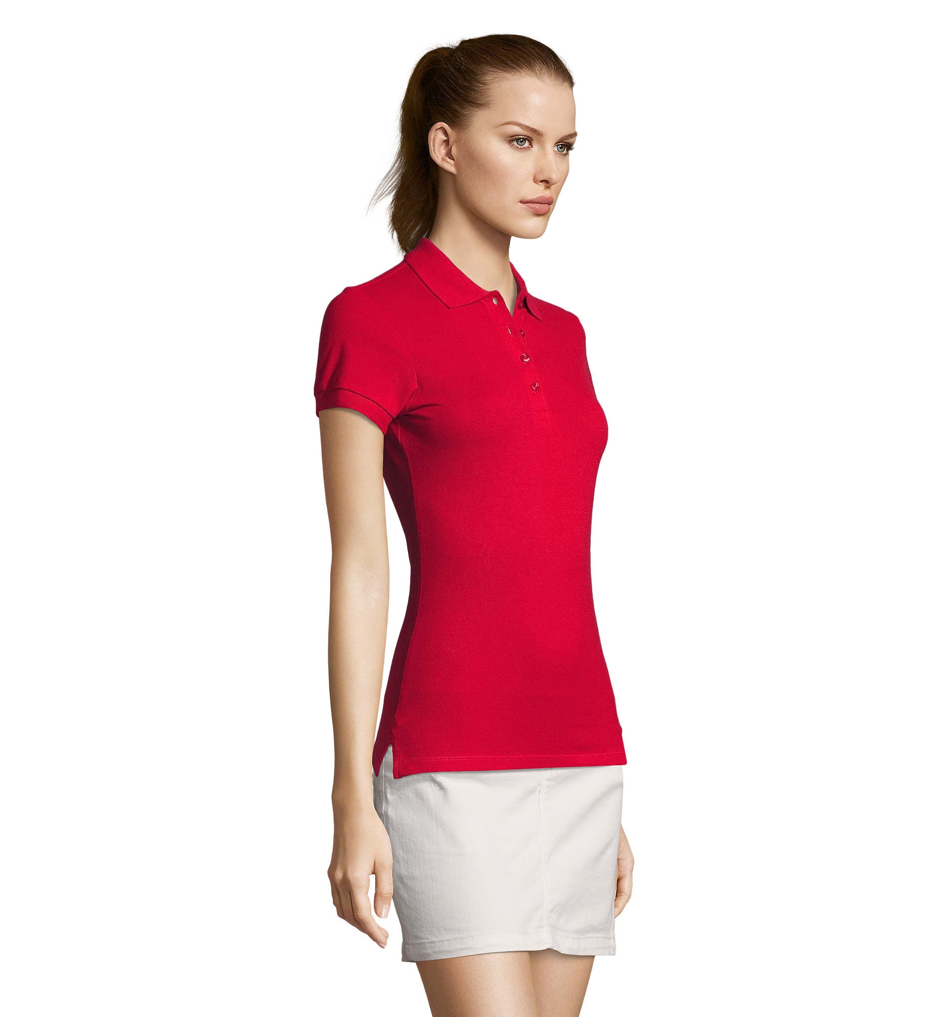 Polo de senhora de cor vermelho