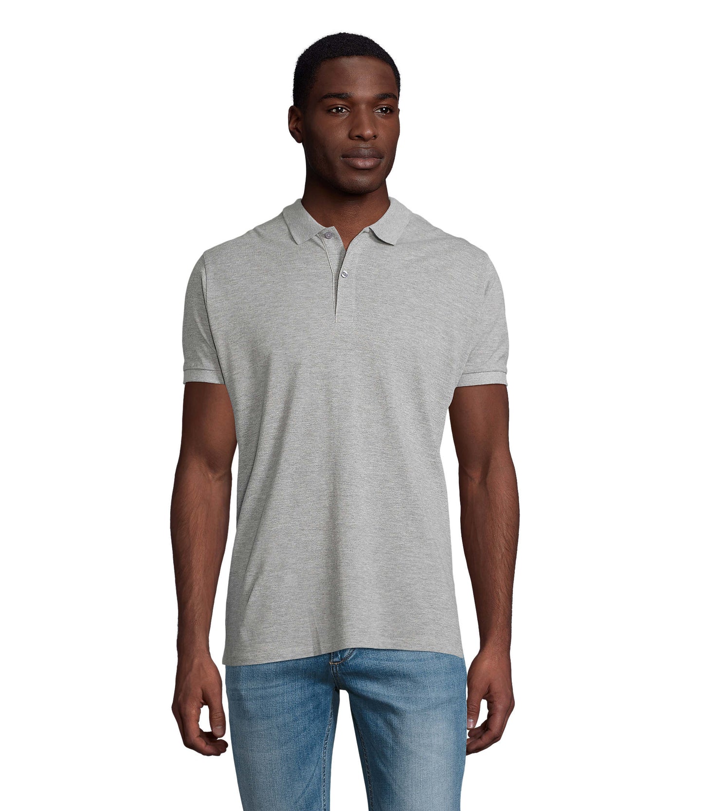 Polo homem de cor cinzento matizado