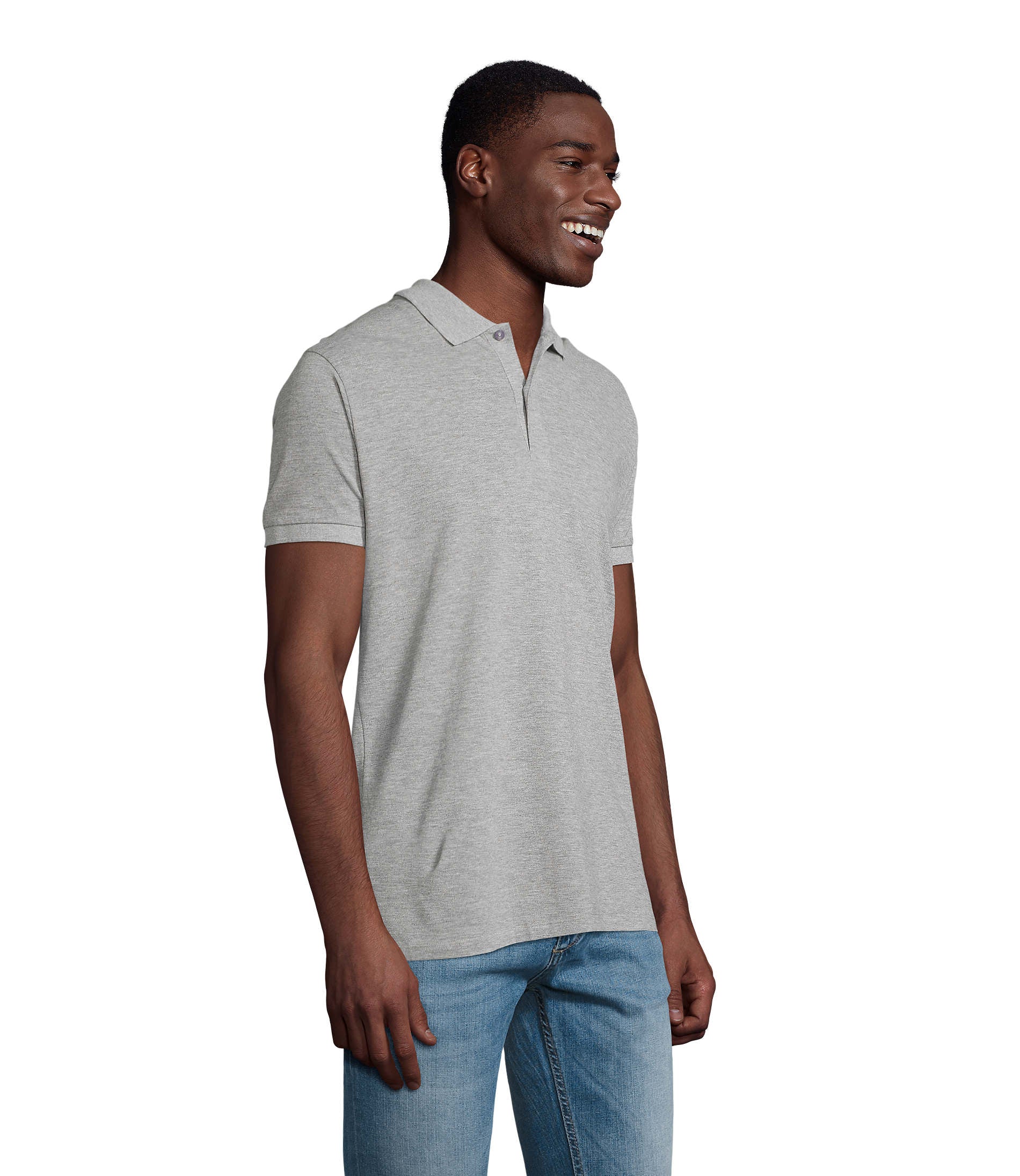 Polo homem de cor cinzento matizado
