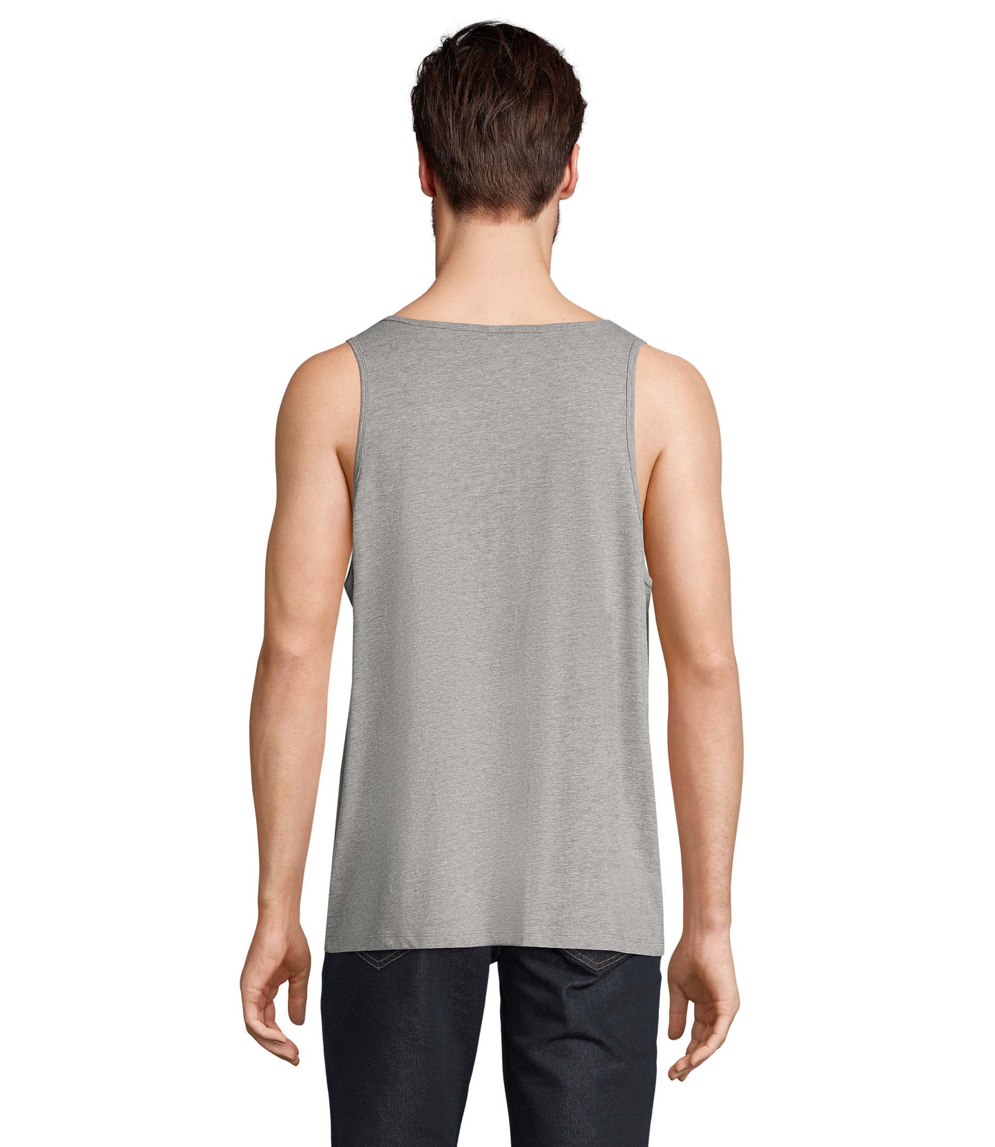 T-shirt de alças unissexo, cor cinzento matizado