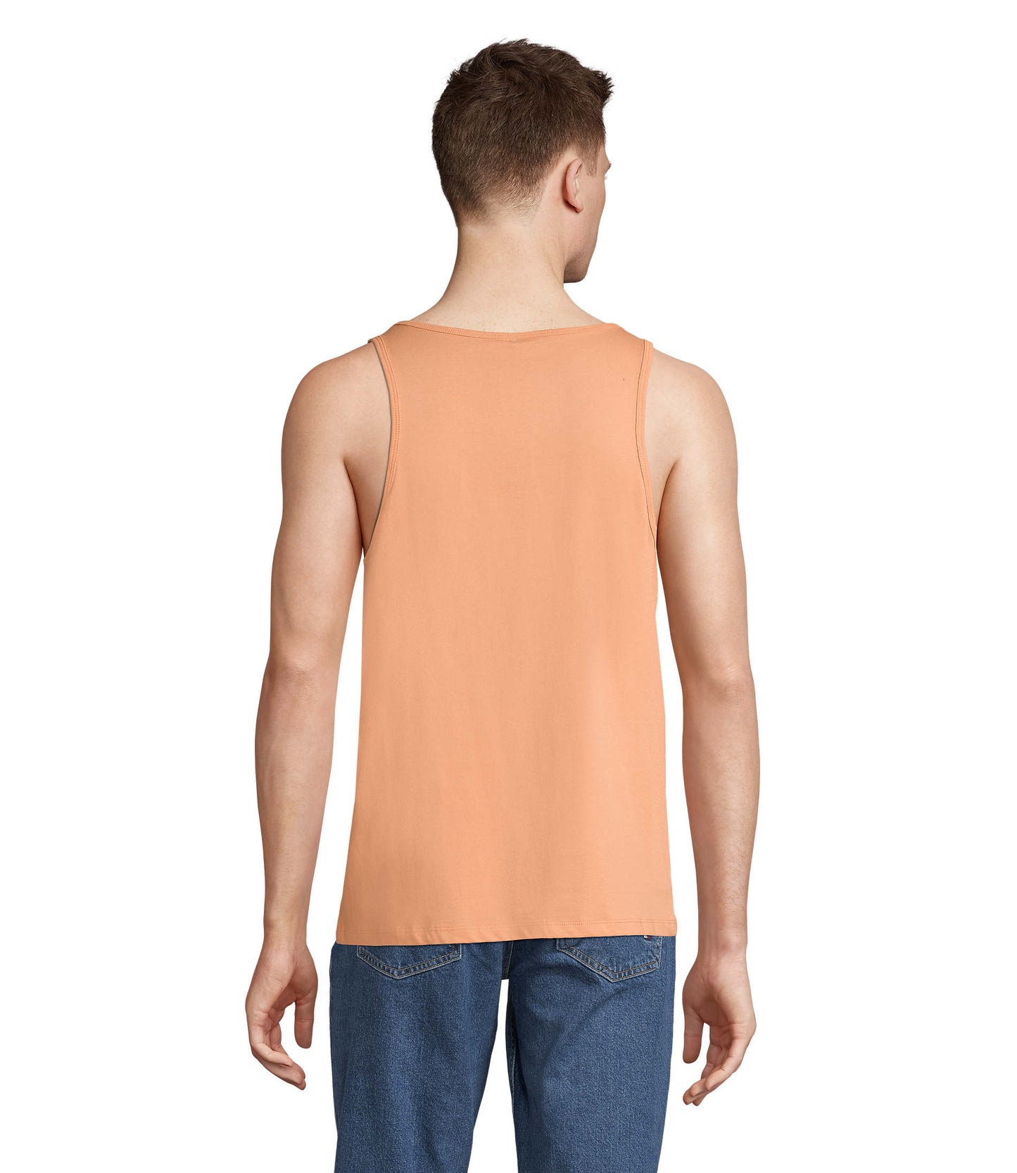 T-shirt de alças unissexo, cor peach/pêssego