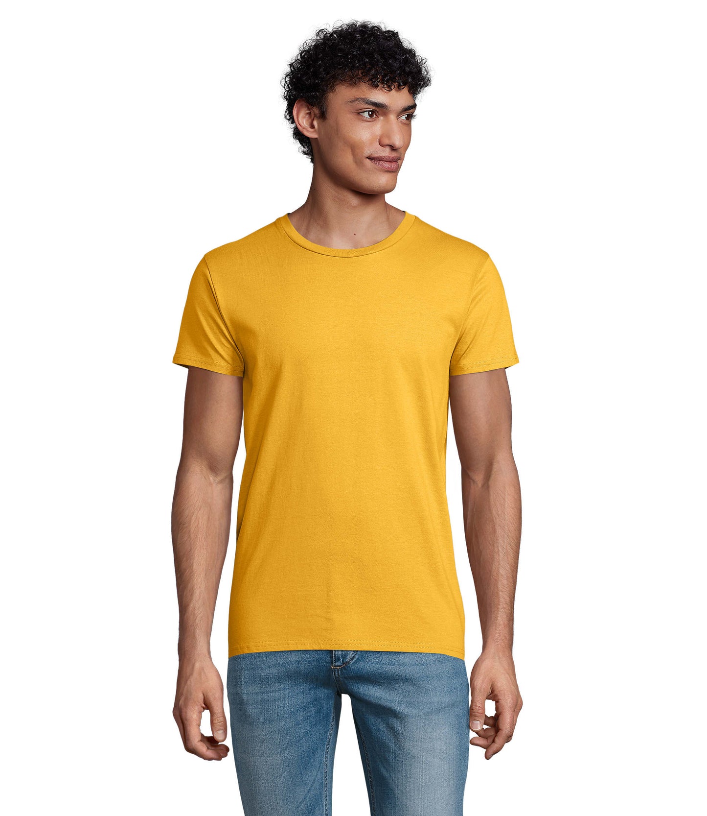 T-shirt homem jersey de cor amarelo